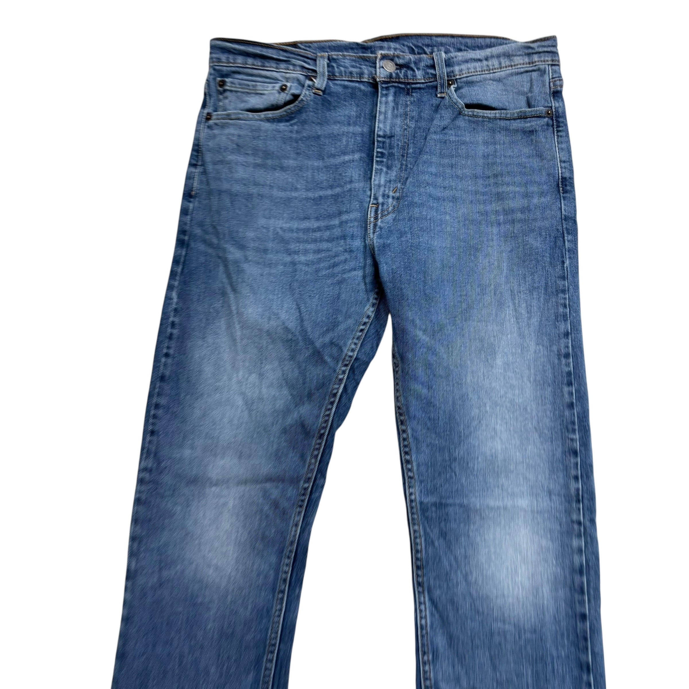 Levis 513 Jeans W34 L32 Mens Mid Blue Slim Straight Fit Stretch Denim (E)