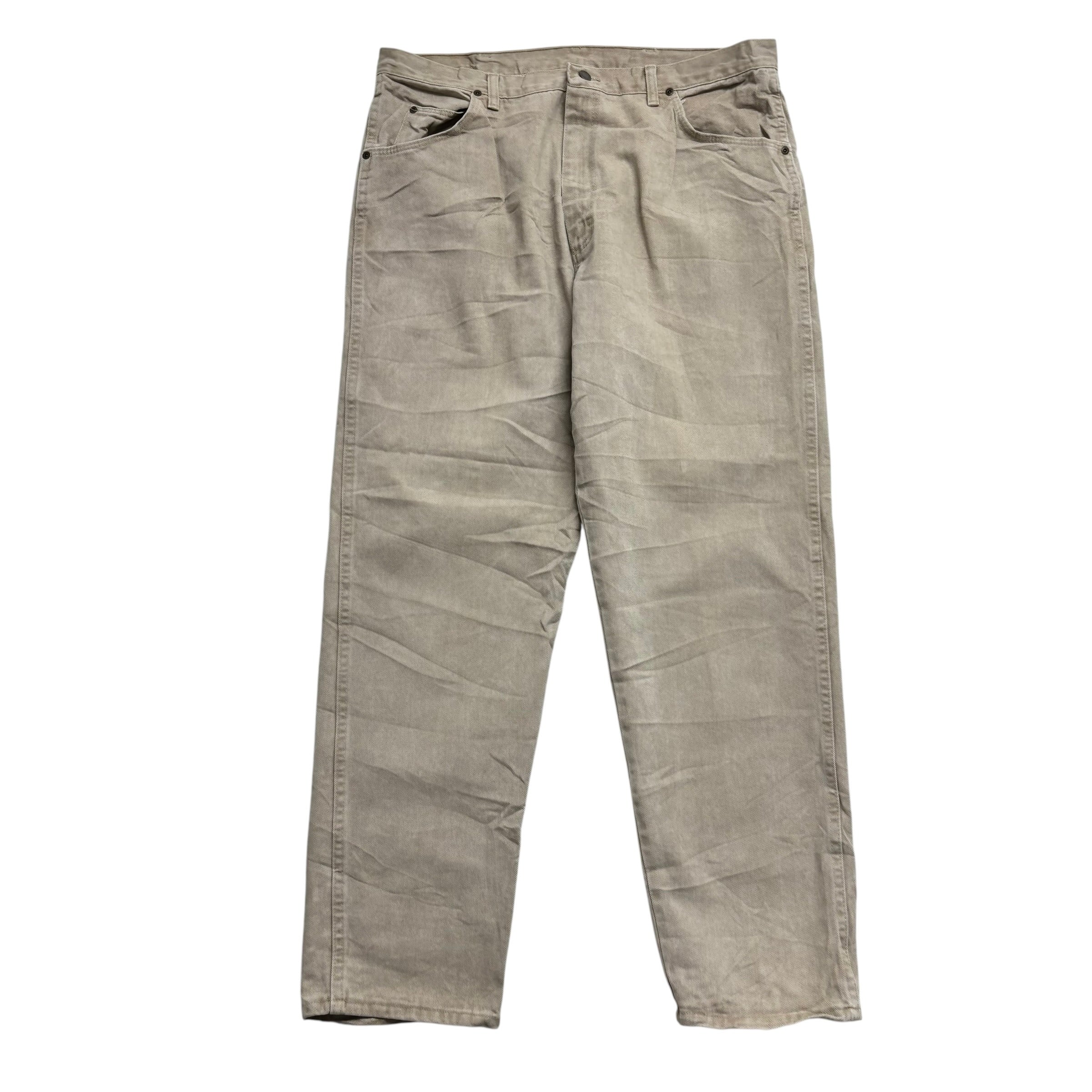 Wrangler Jeans W38 L32 Mens Beige Relaxed Tapered USA Made Vintage (E)