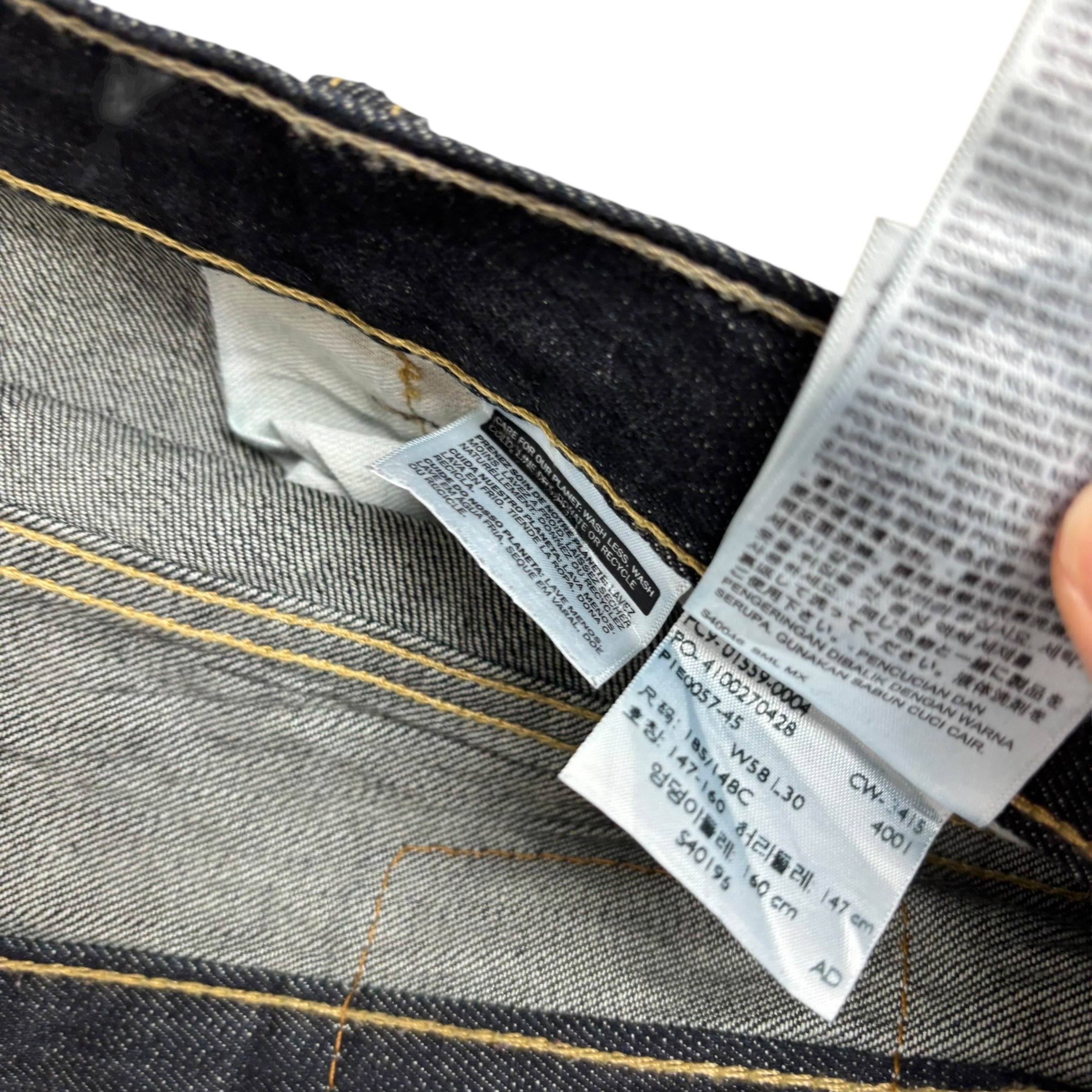 Levis 559 Jeans W58 L30 Mens Dark Blue Baggy Relaxed Straight Fit Denim (E)