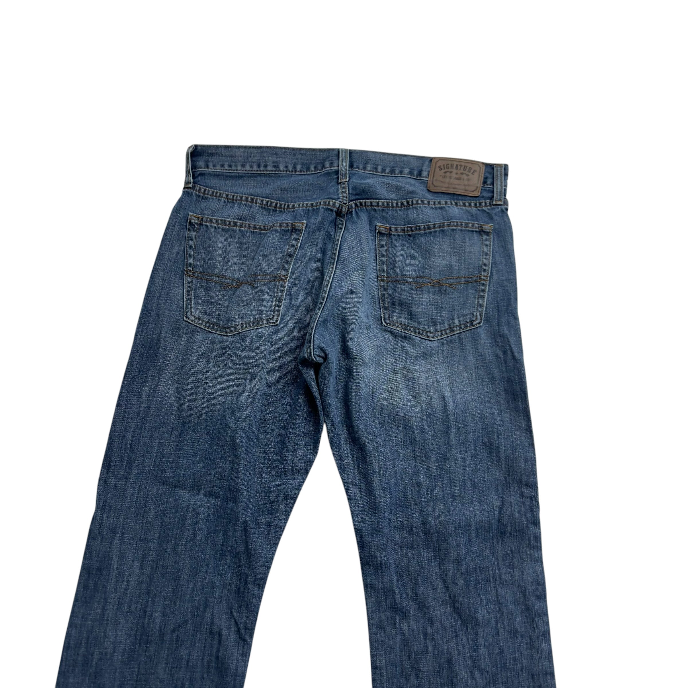 Levis Signature Jeans W36 L30 Mens Mid Blue Regular Straight Fit Denim
