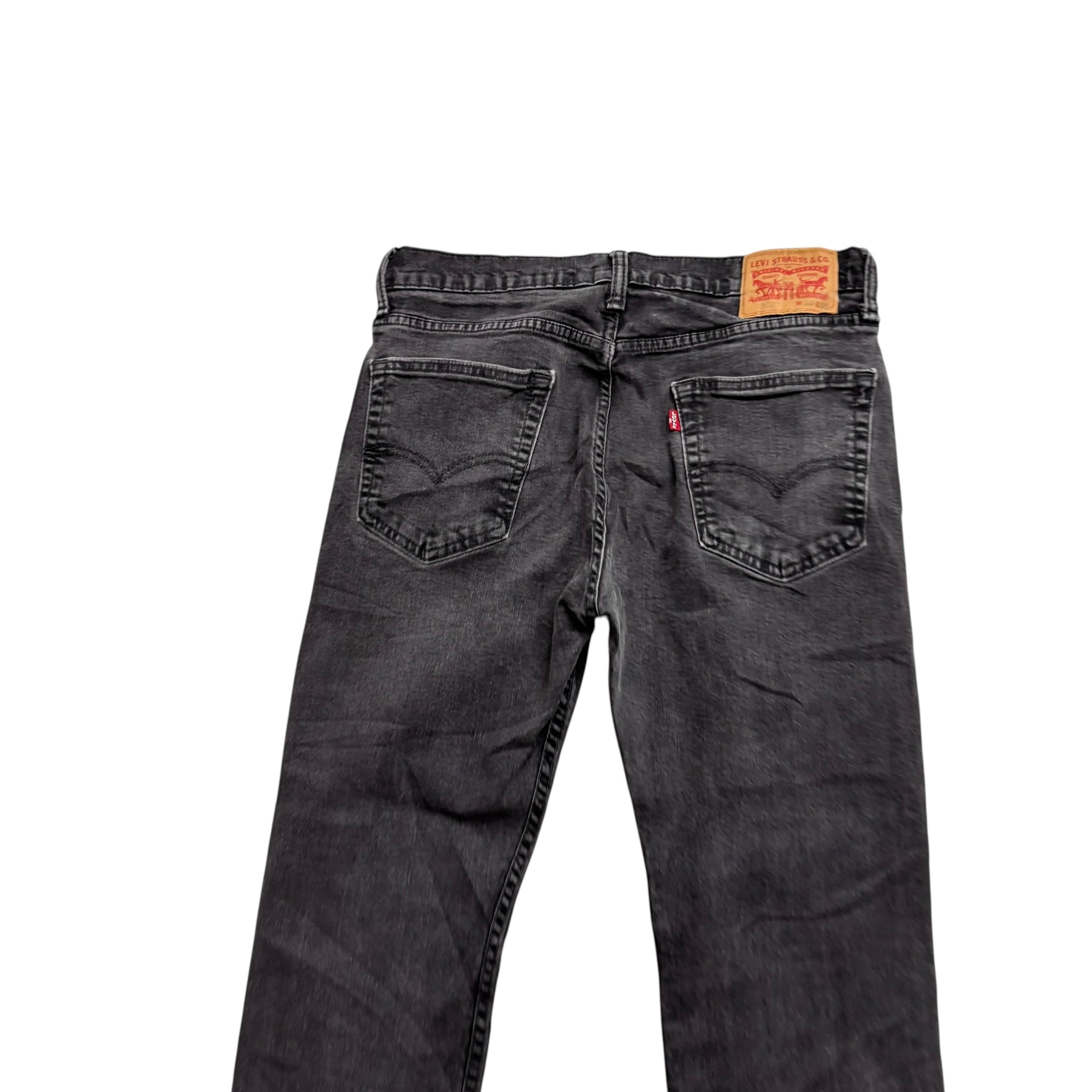 Levis 502 Jeans W32 L26 Mens Black Regular Tapered Fit Stretch Denim