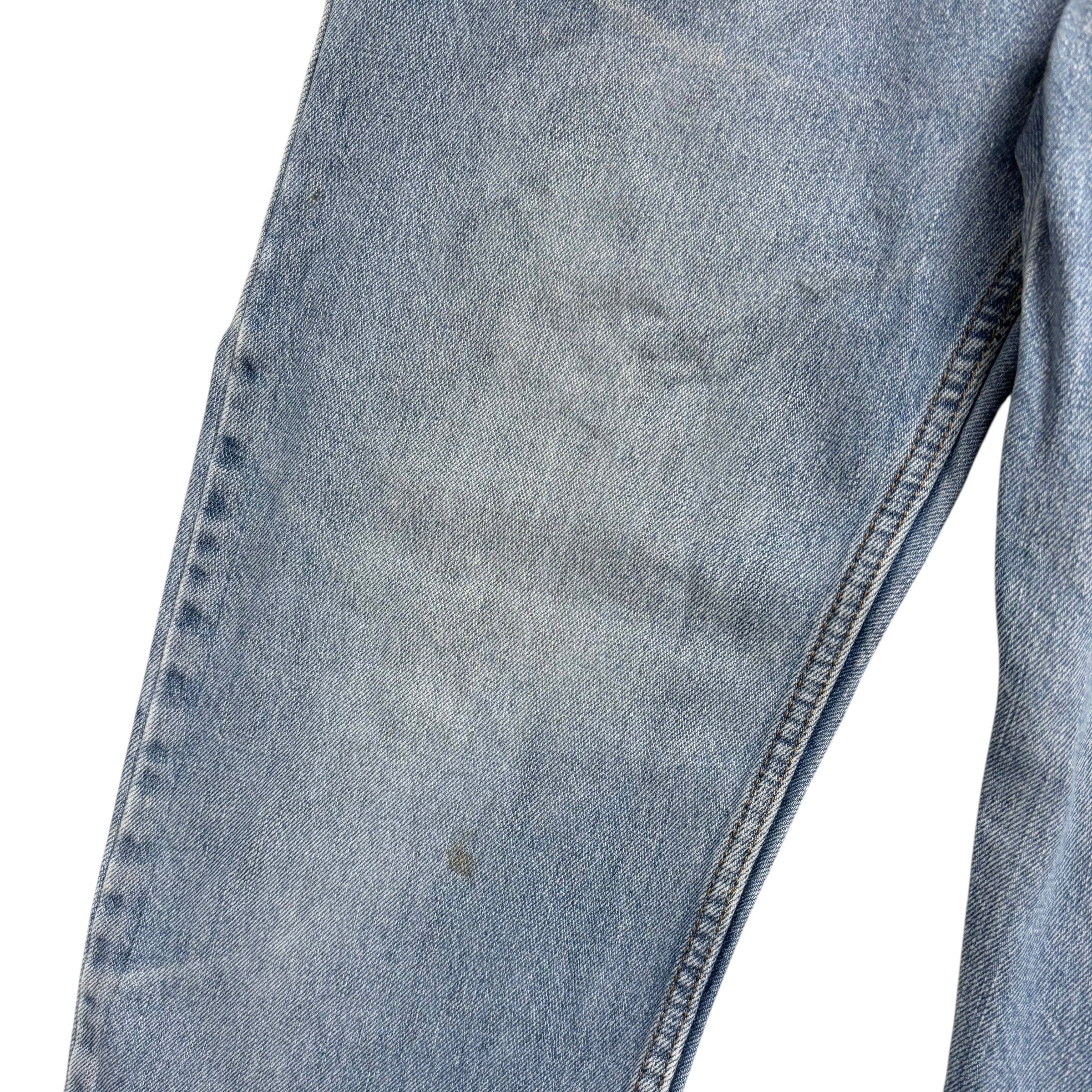 Levis 505 Jeans W35 L34 Mens Light Blue Regular Straight Fit Vintage Denim (F)