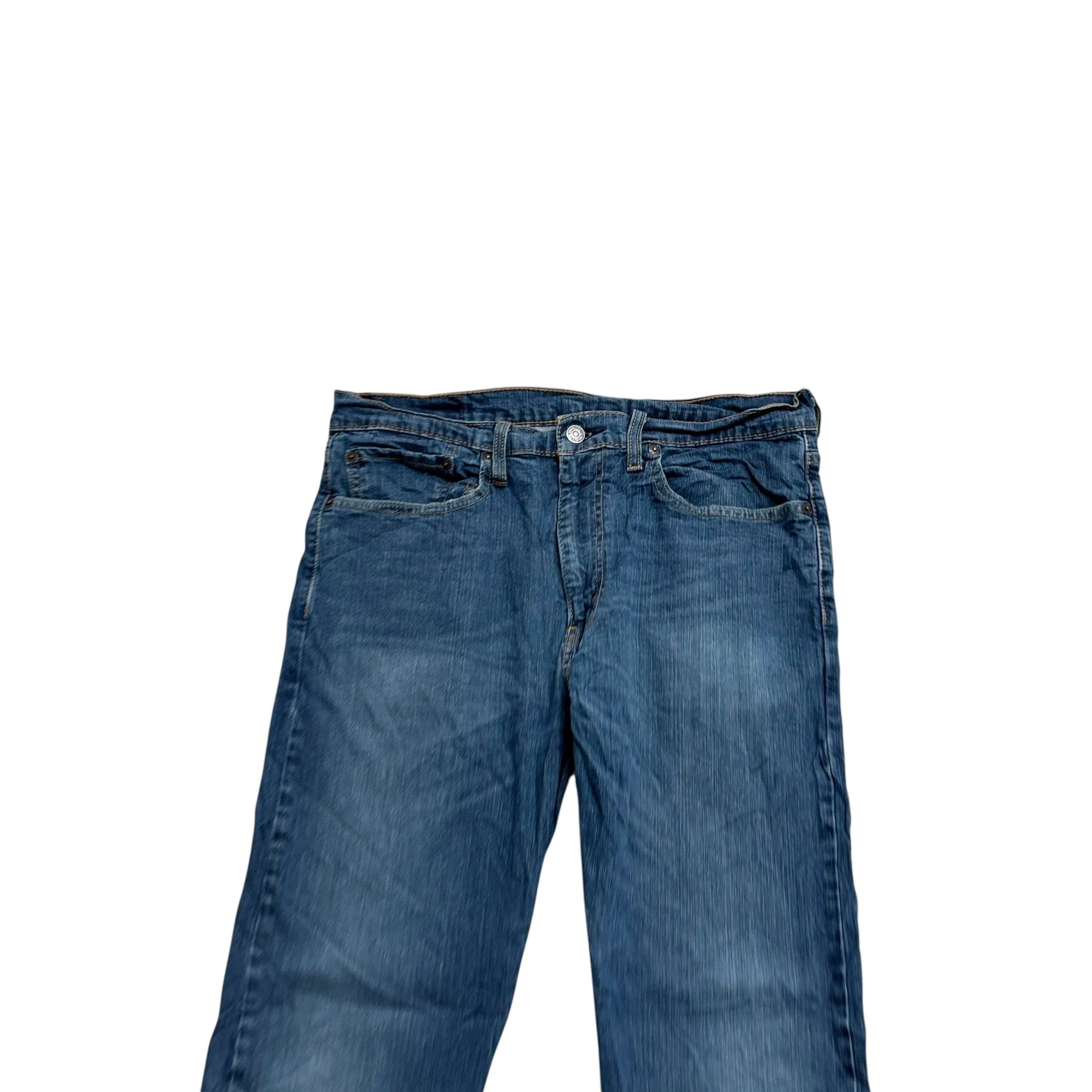 Levis 502 Jeans W34 L29 Mens Dark Blue Regular Tapered Fit Stretch Denim (E)