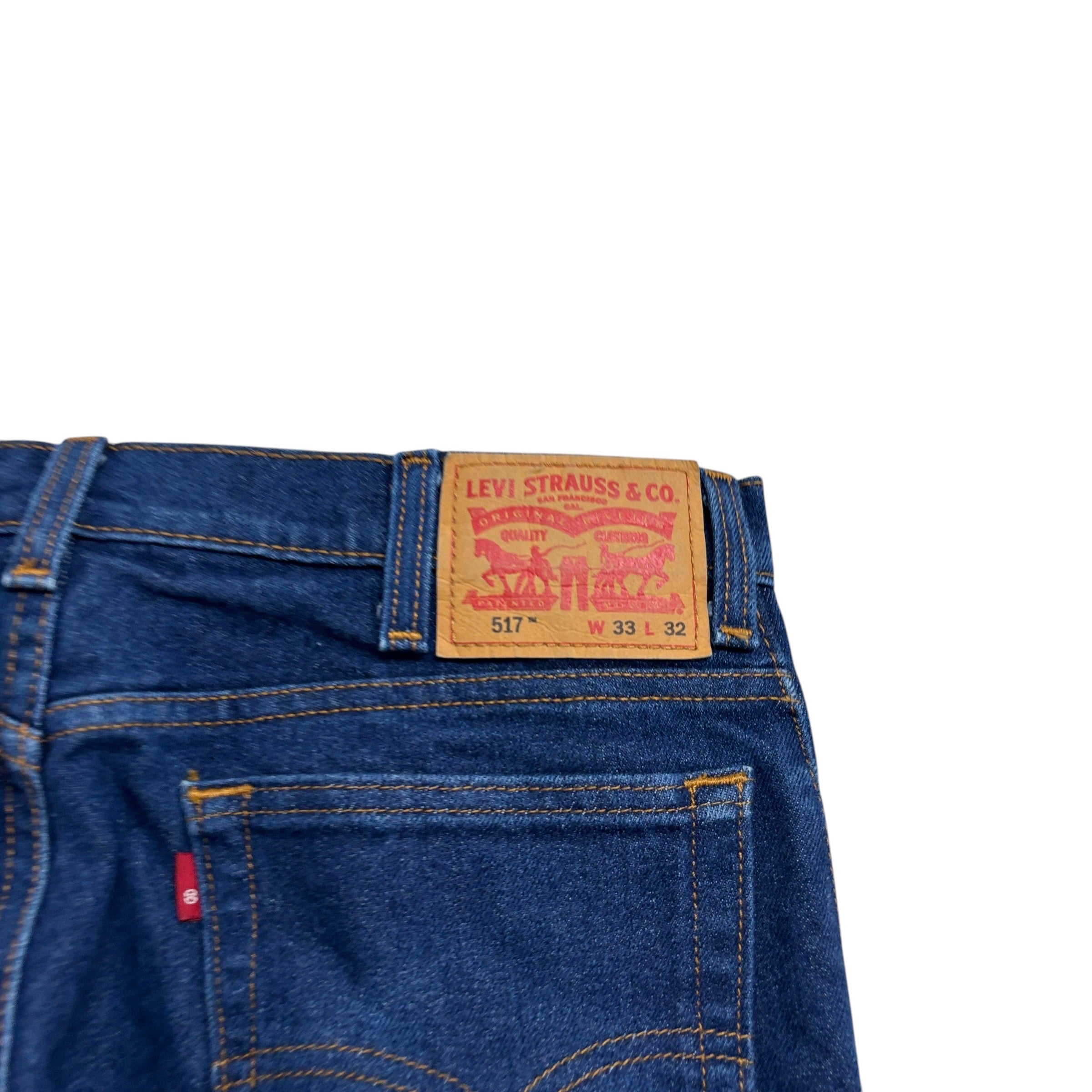 Levis 517 Jeans W33 L31 Mens Dark Blue Regular Bootcut Fit Denim (E)