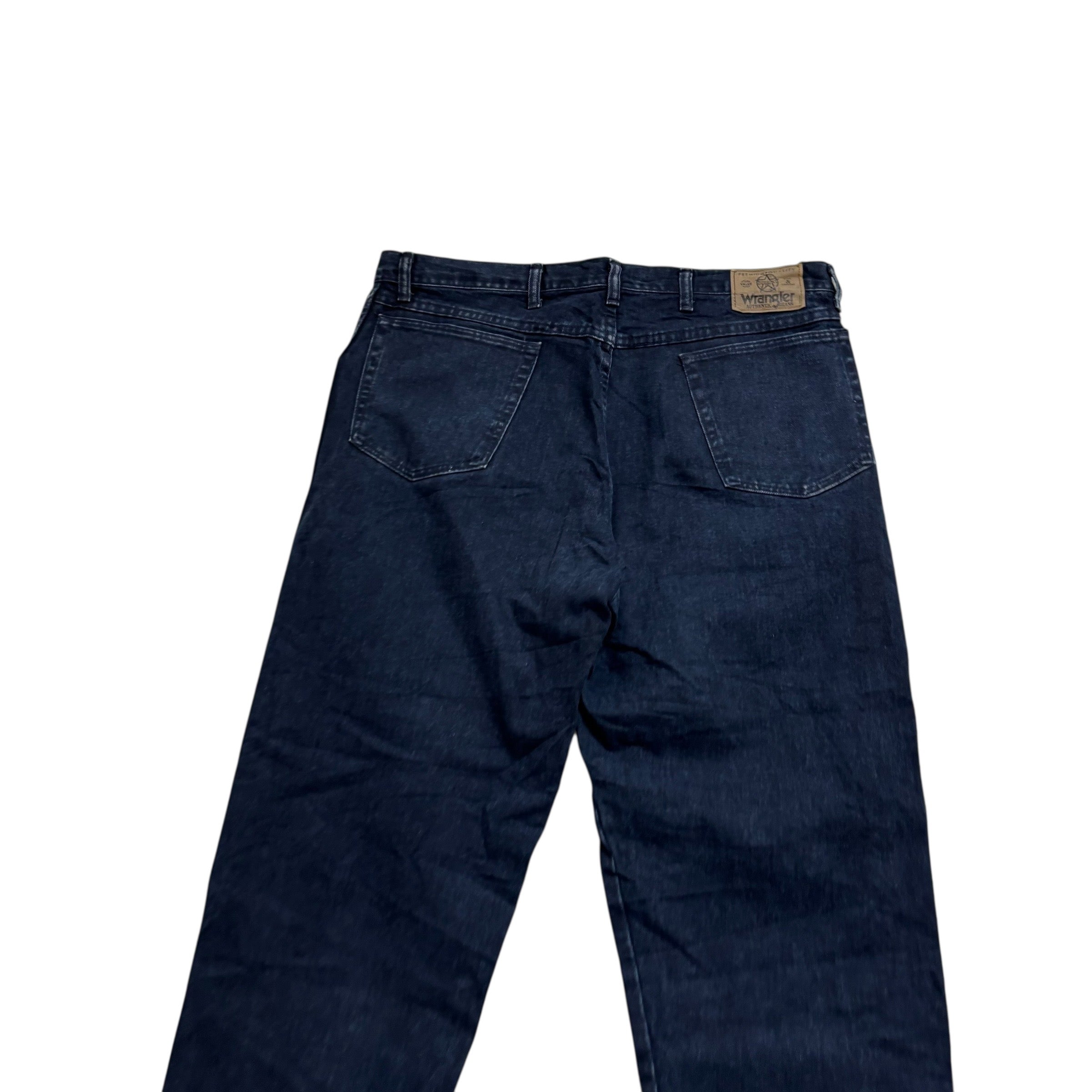 Wrangler Jeans W38 L32 Mens Navy Blue Relaxed Tapered Made In USA Vintage (E)