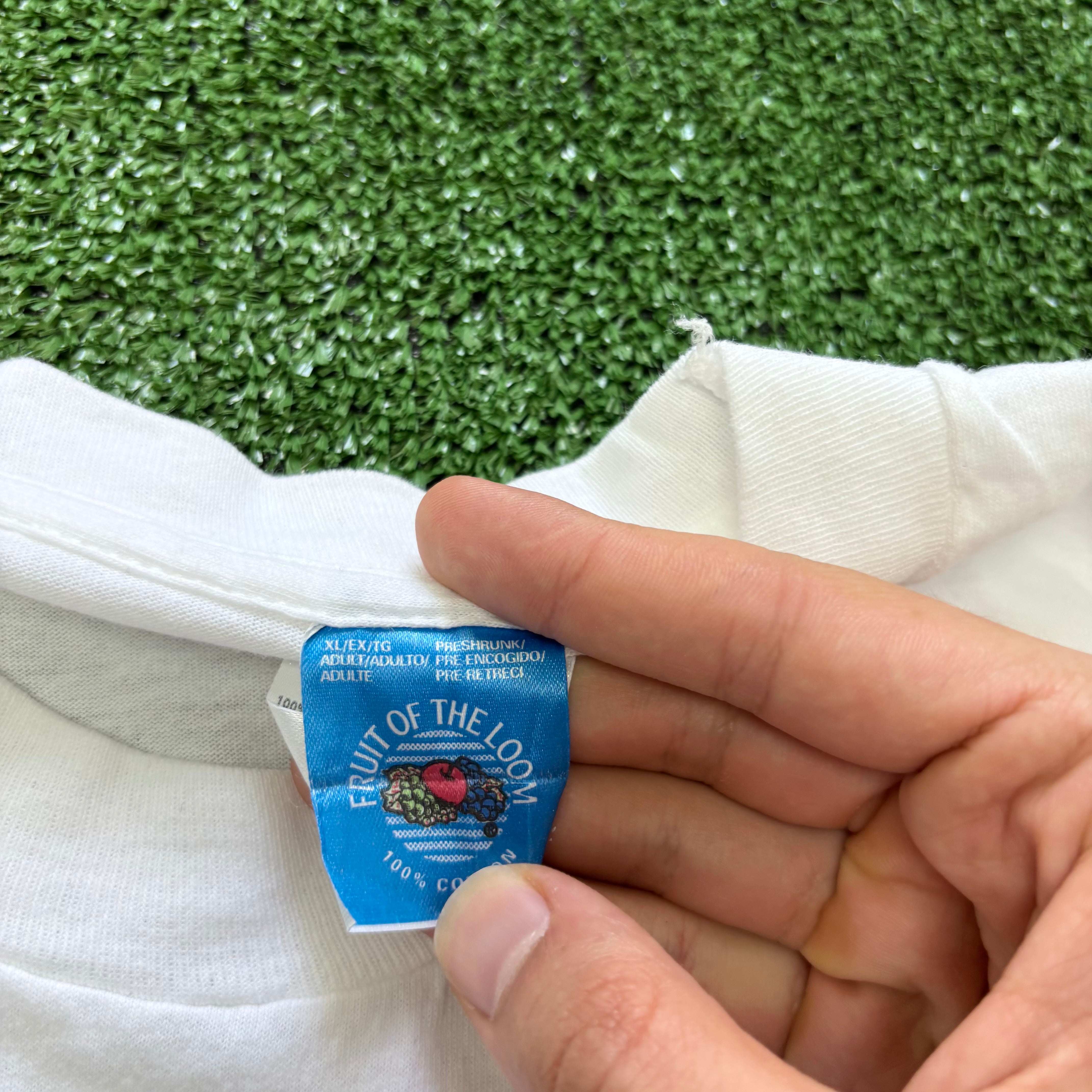 Vintage T Shirt Mens XL White Single Stitch Graphic Print 90s USA (E)