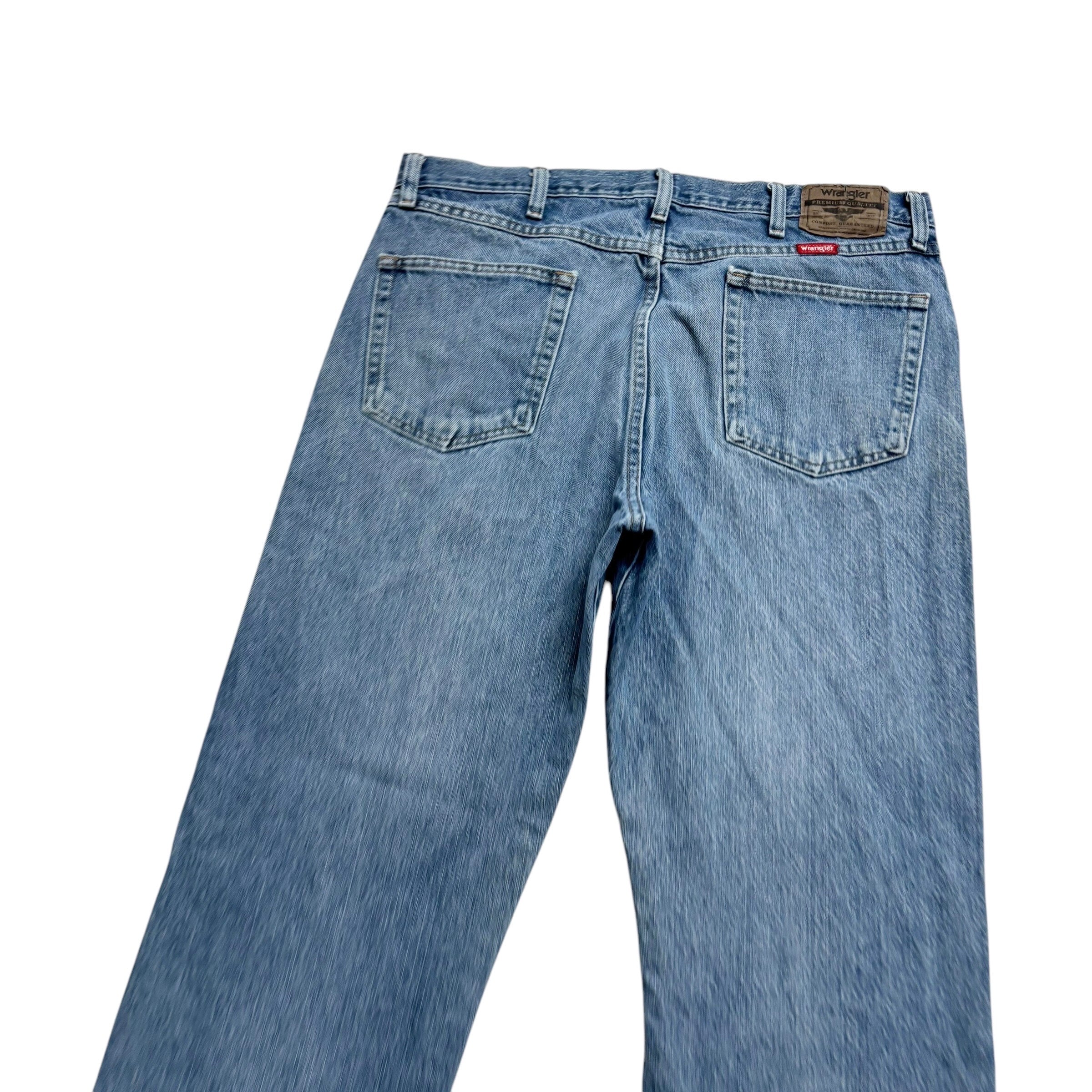 Wrangler Jeans W36 L32 Mens Light Blue Regular Straight Fit Denim (E)