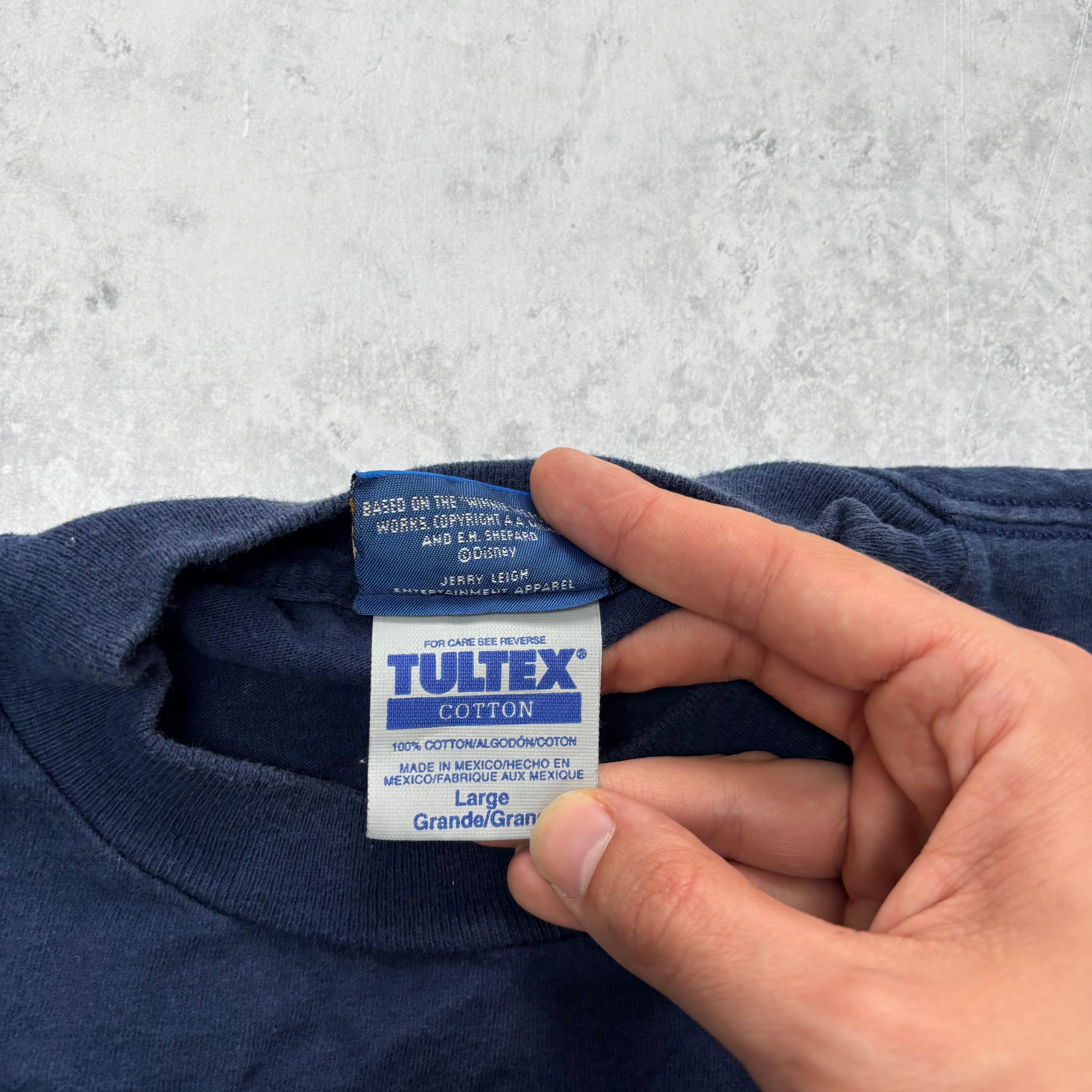 Vintage Disney T Shirt Mens Large Navy Blue Tiger Pooh Graphic Print 90s (E)