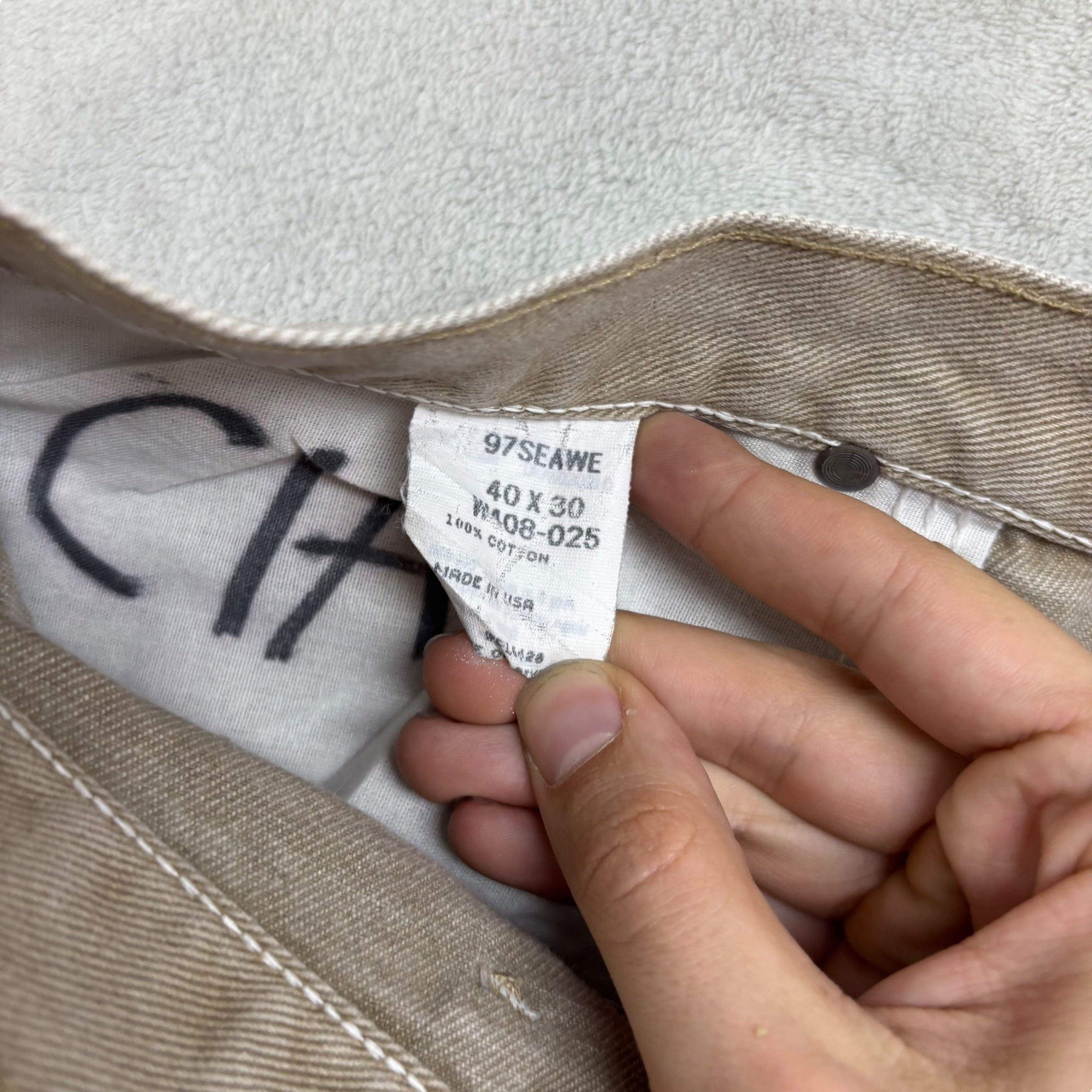 Wrangler Jeans W38 L30 Mens Beige Relaxed Straight Fit Vintage USA Made (E)