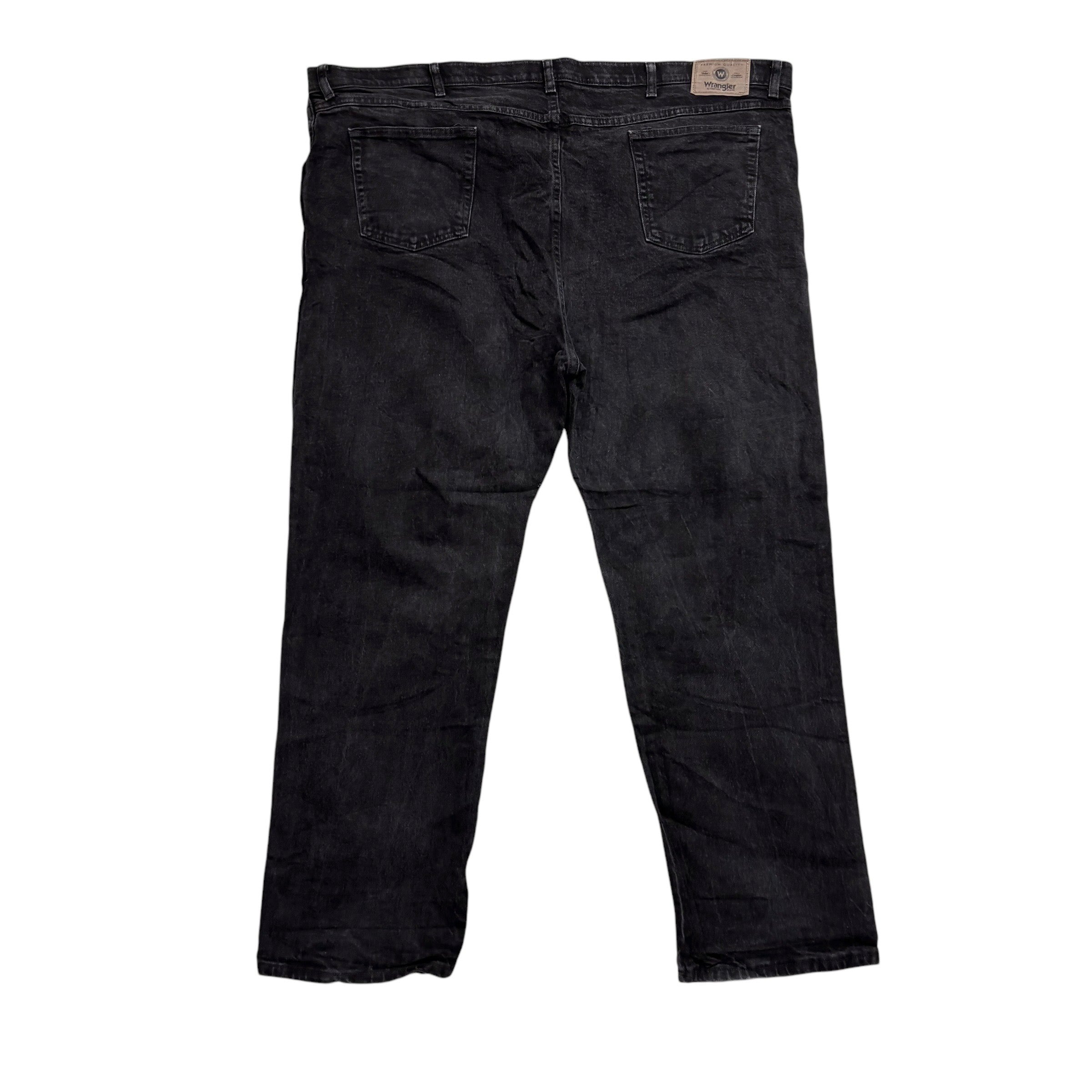 Wrangler Jeans W50 L30 Mens Black Regular Straight Fit Stretch Denim