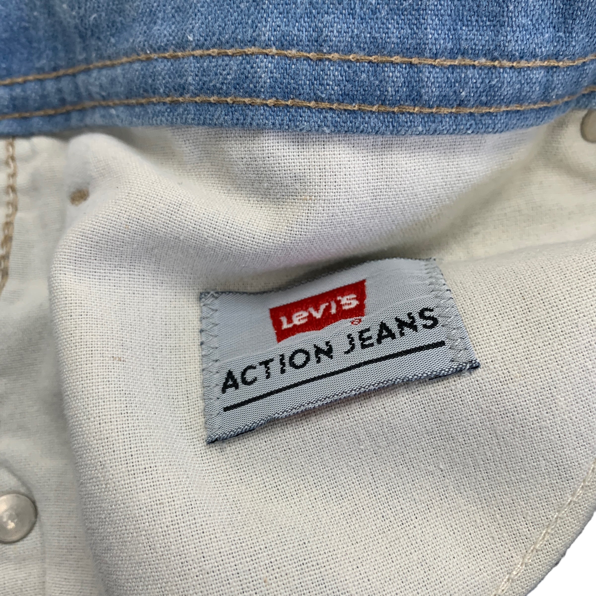 Levis Action Jeans W40 L28 Mens Light Blue Brown Tab Vintage 90s Made In USA