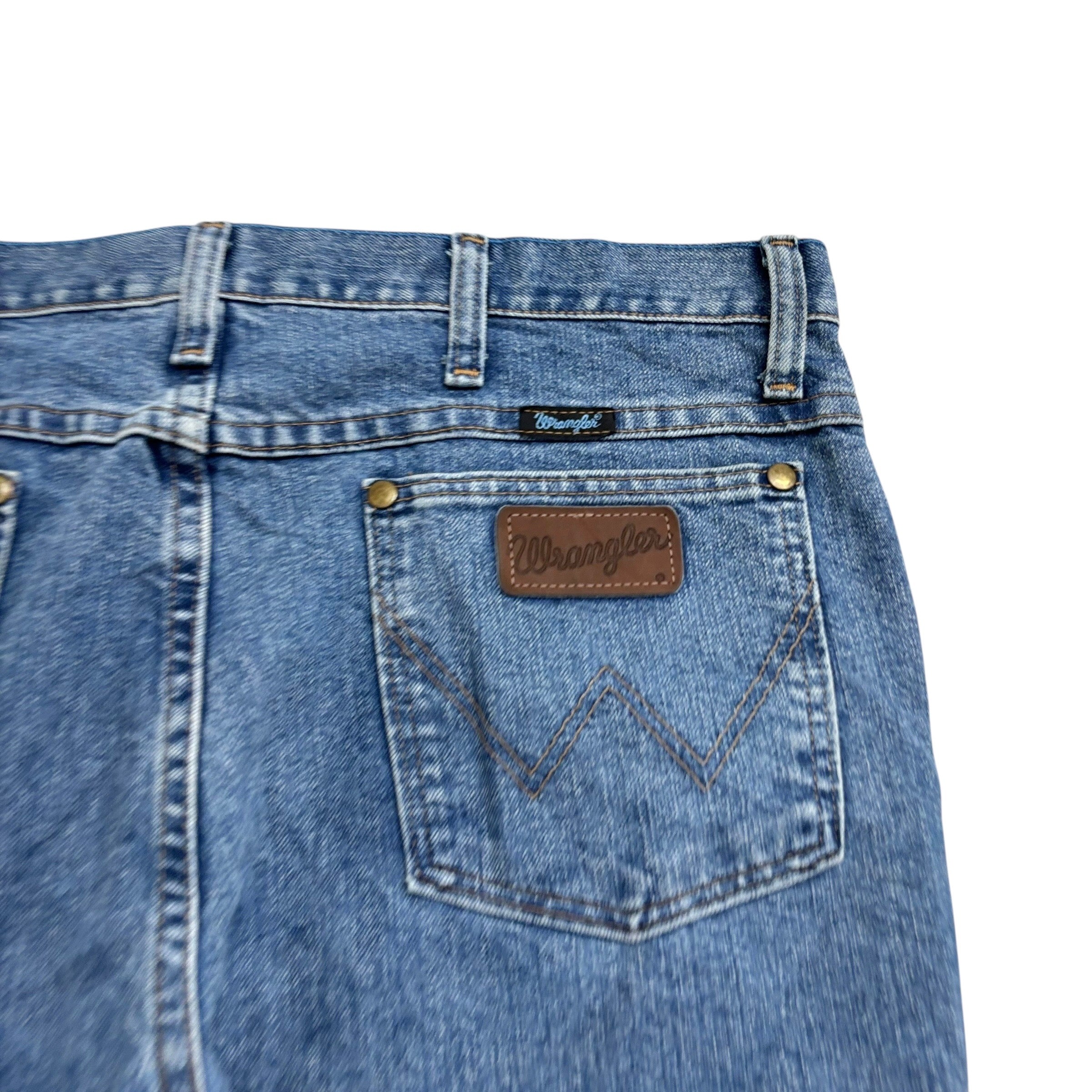 Wrangler Jeans Cowboy Cut W34 L32 Mens Mid Blue Cool Vantage Slim Fit Denim (E)