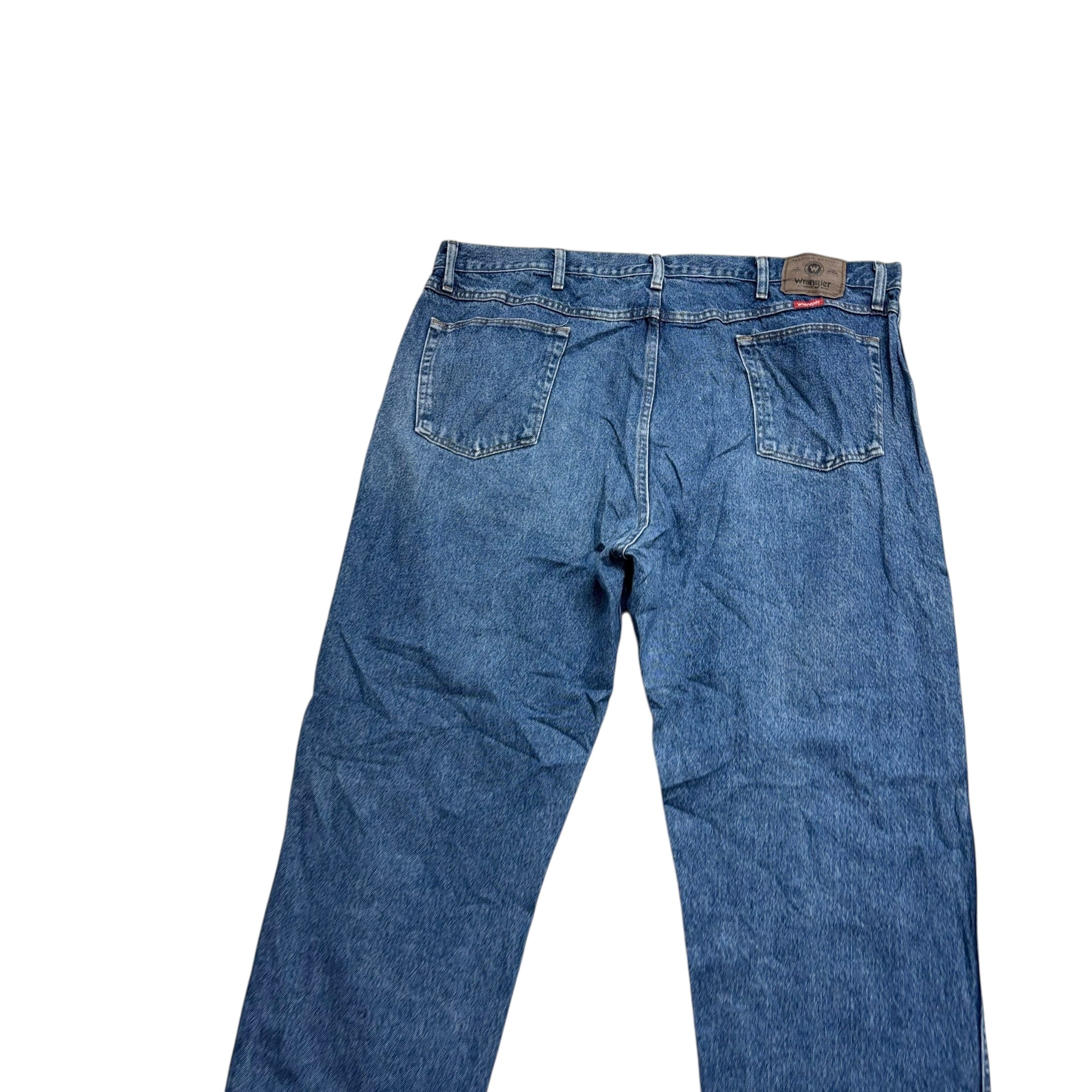 Wrangler Jeans W42 L30 Mens Mid Blue Regular Straight Fit Vintage Denim (E)