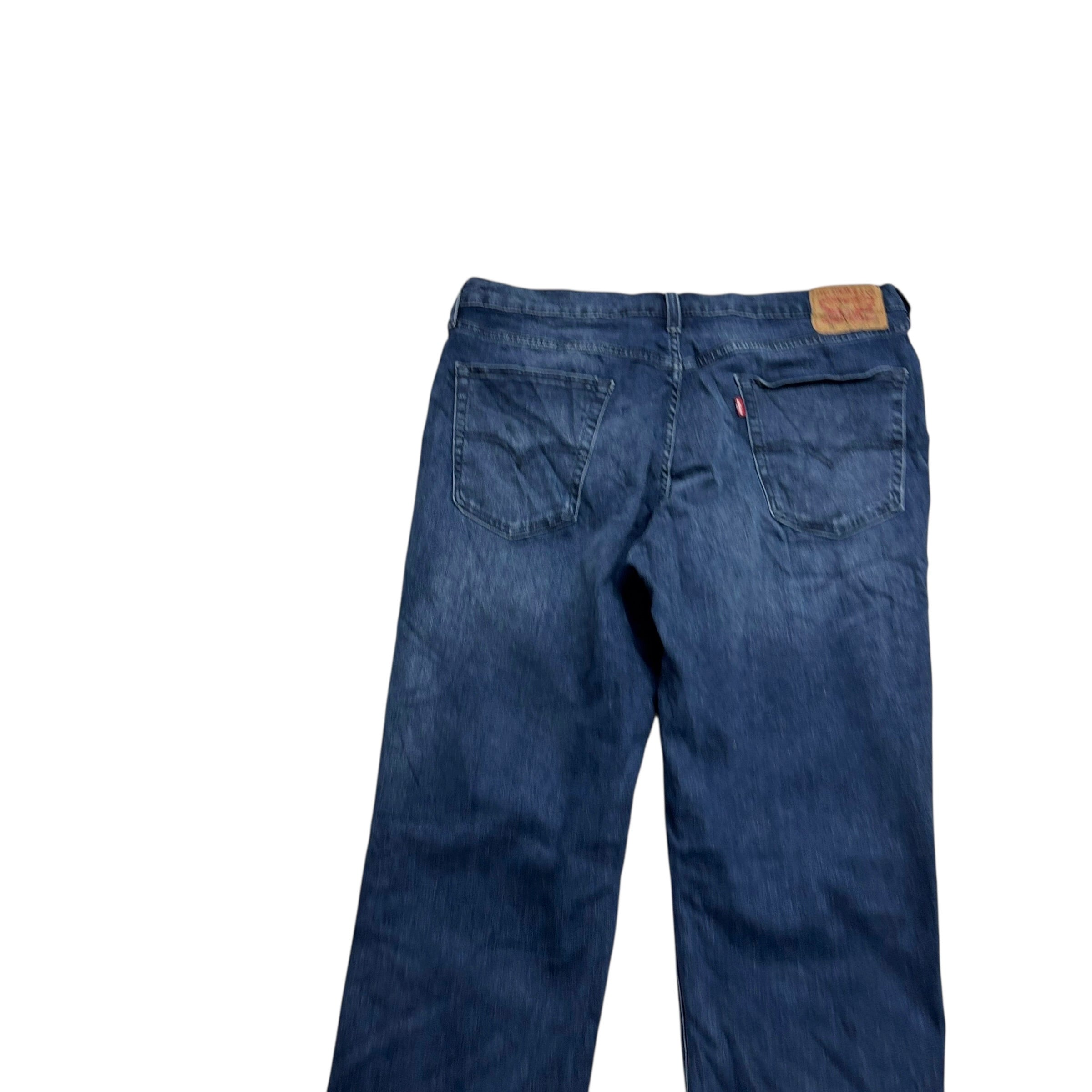 Levis 541 Jeans W36 L36 Mens Navy Blue Athletic Tapered Fit Stretch Denim (E)