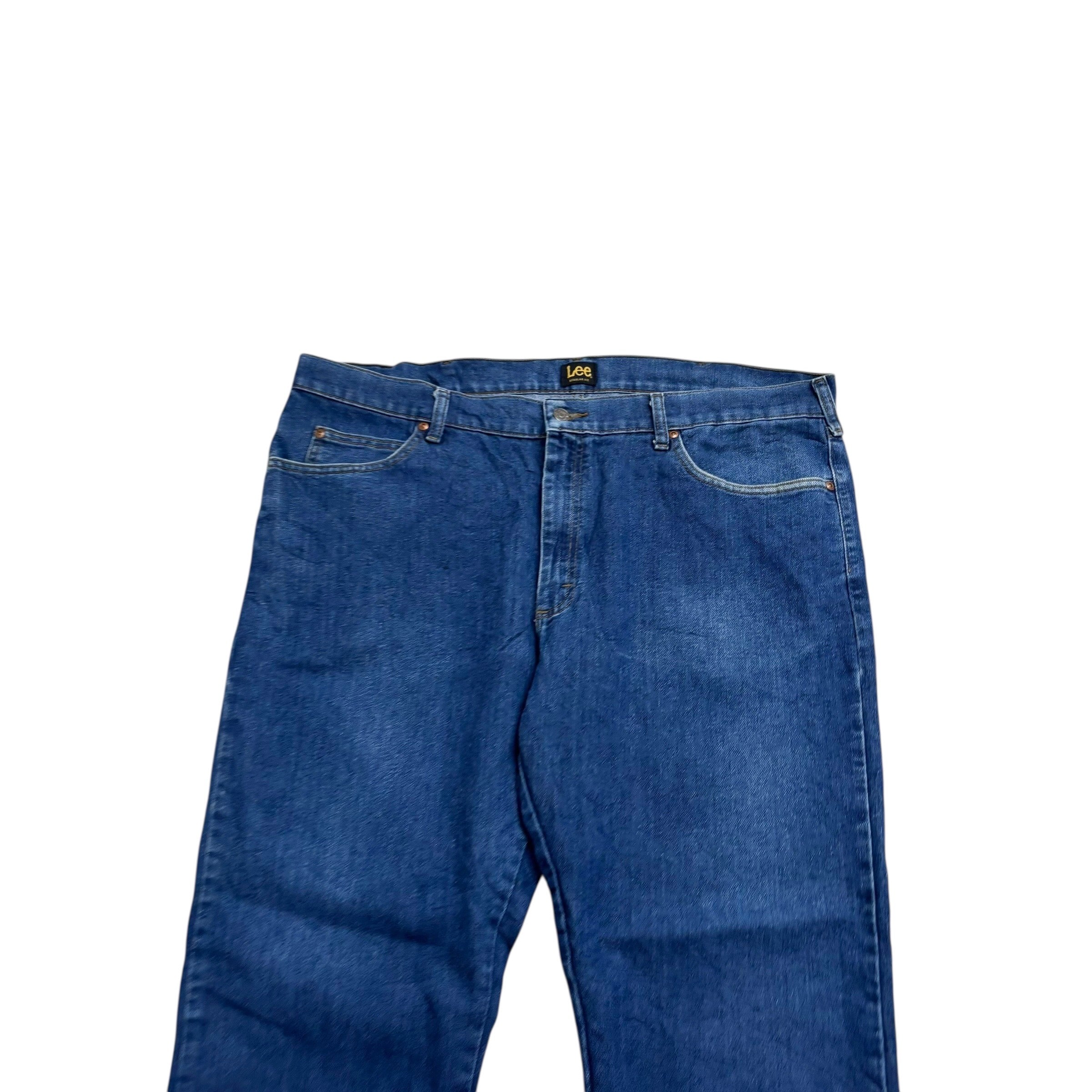 Lee Jeans W42 L30 Mens Mid Blue Regular Straight Fit Denim