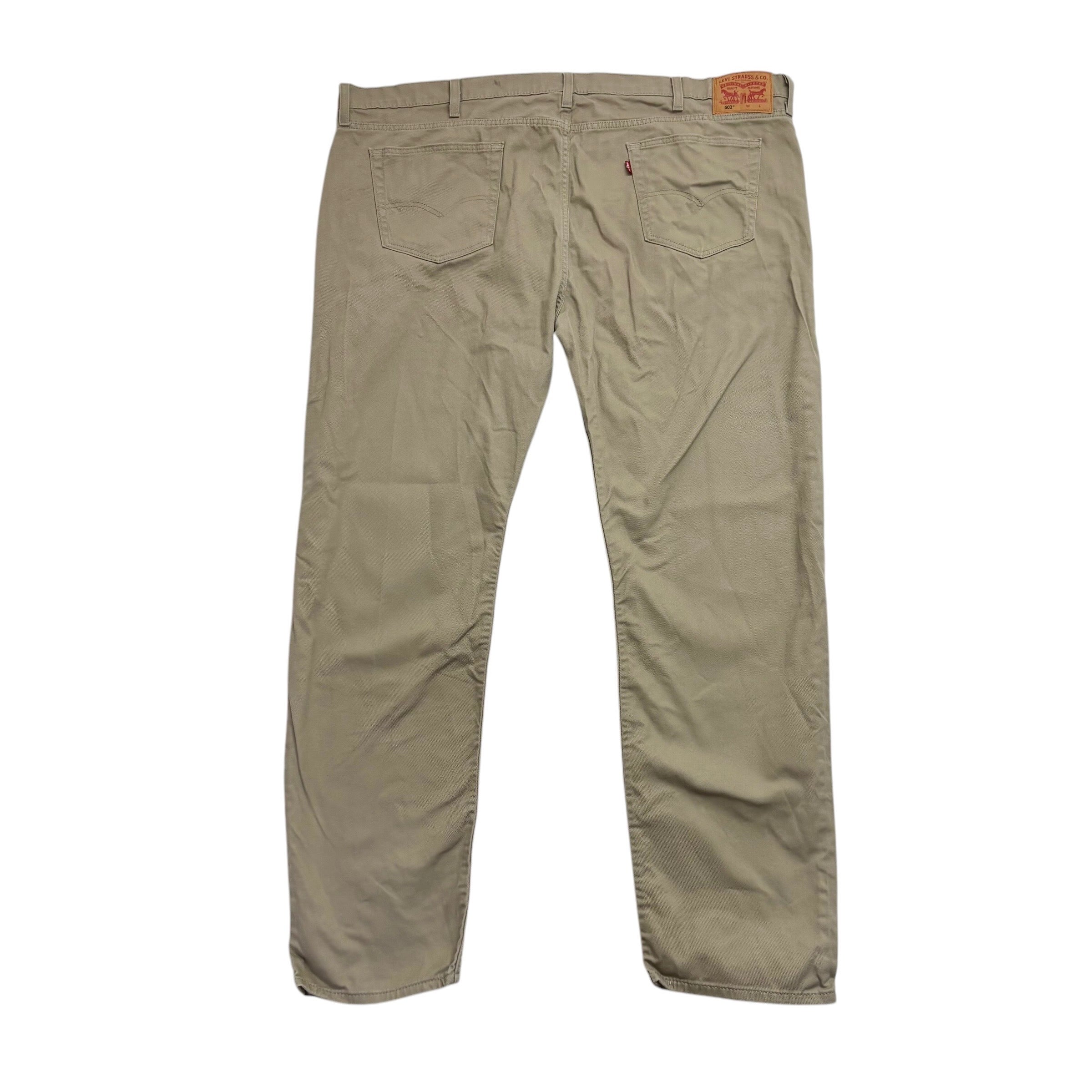 Levis 502 Jeans W48 L34 Mens Beige Regular Tapered Fit Stretch Denim