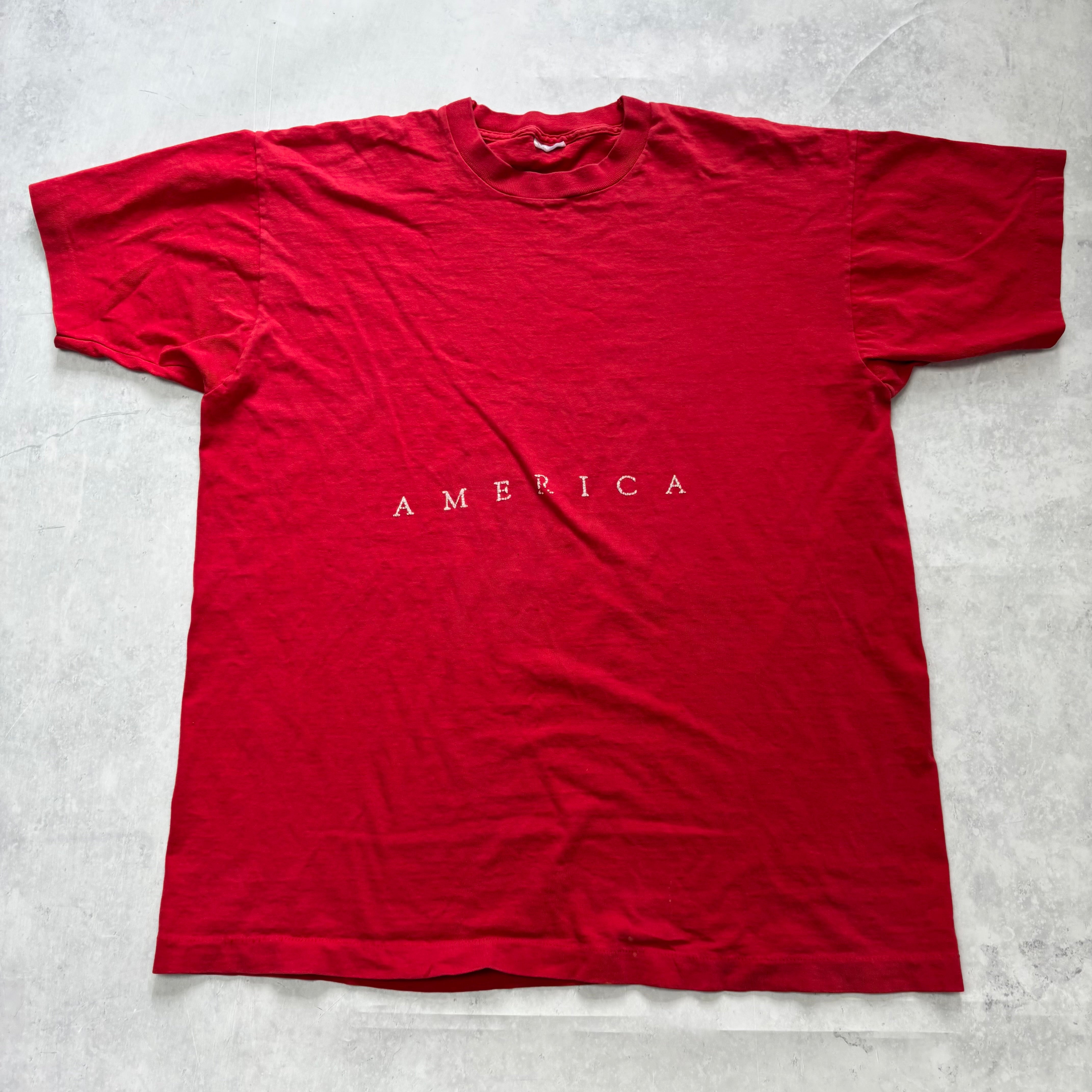 Vintage T Shirt Mens XL Red Single Stitch Graphic Print 90s USA