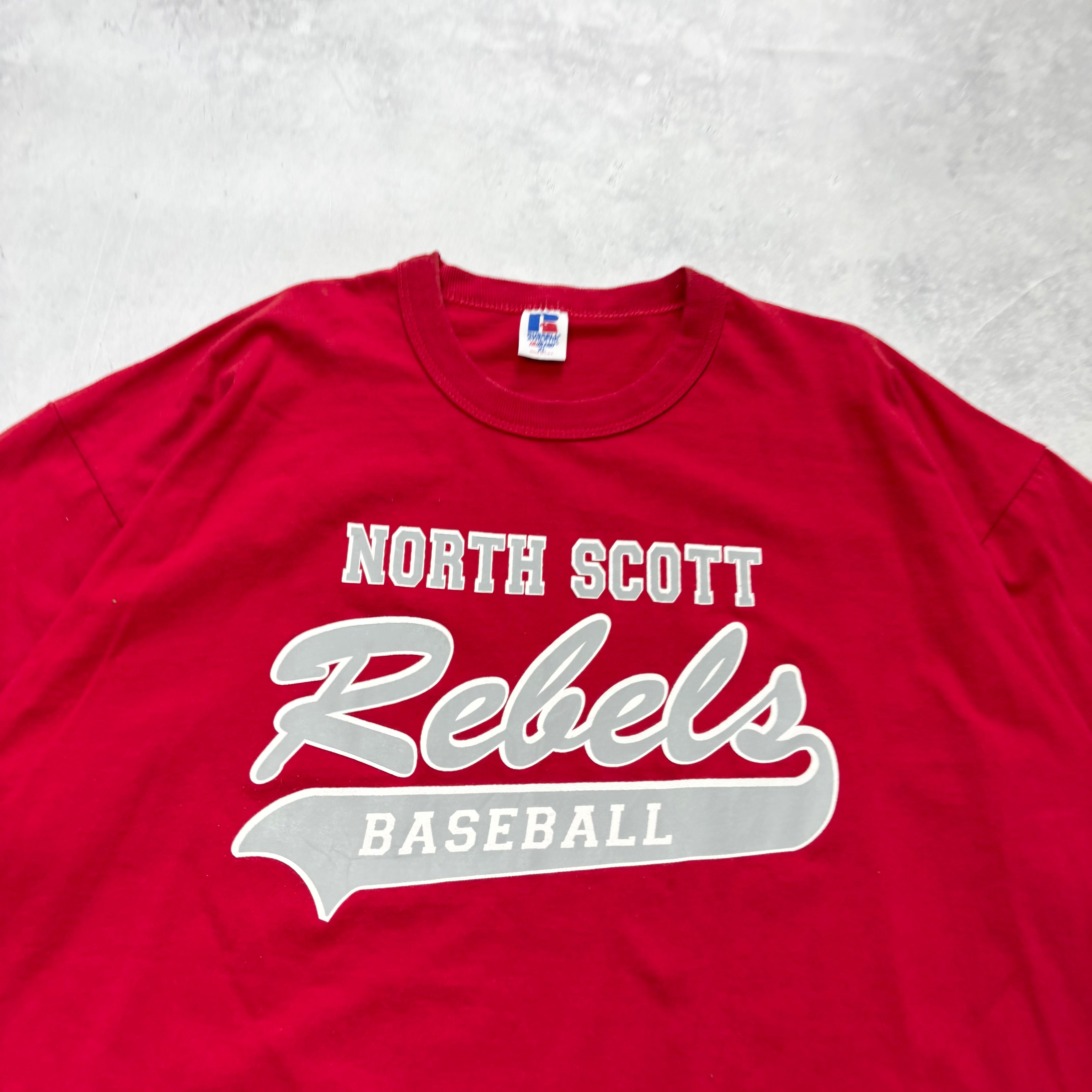 Vintage T Shirt Mens XL Red Single Stitch Graphic Print 90s Baseball