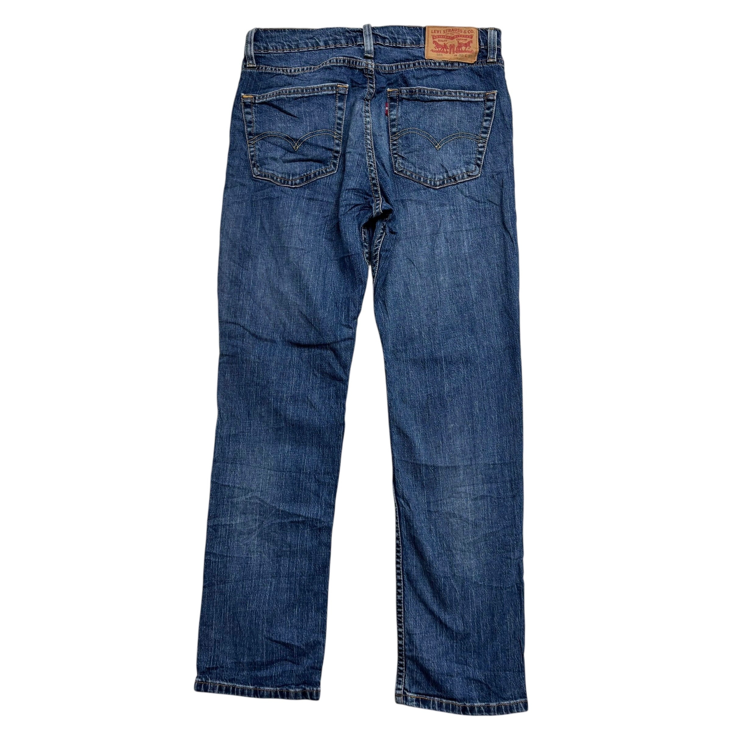 Levis 511 Jeans W32 L30 Mens Mid Blue Slim Fit Stretch Denim (E)