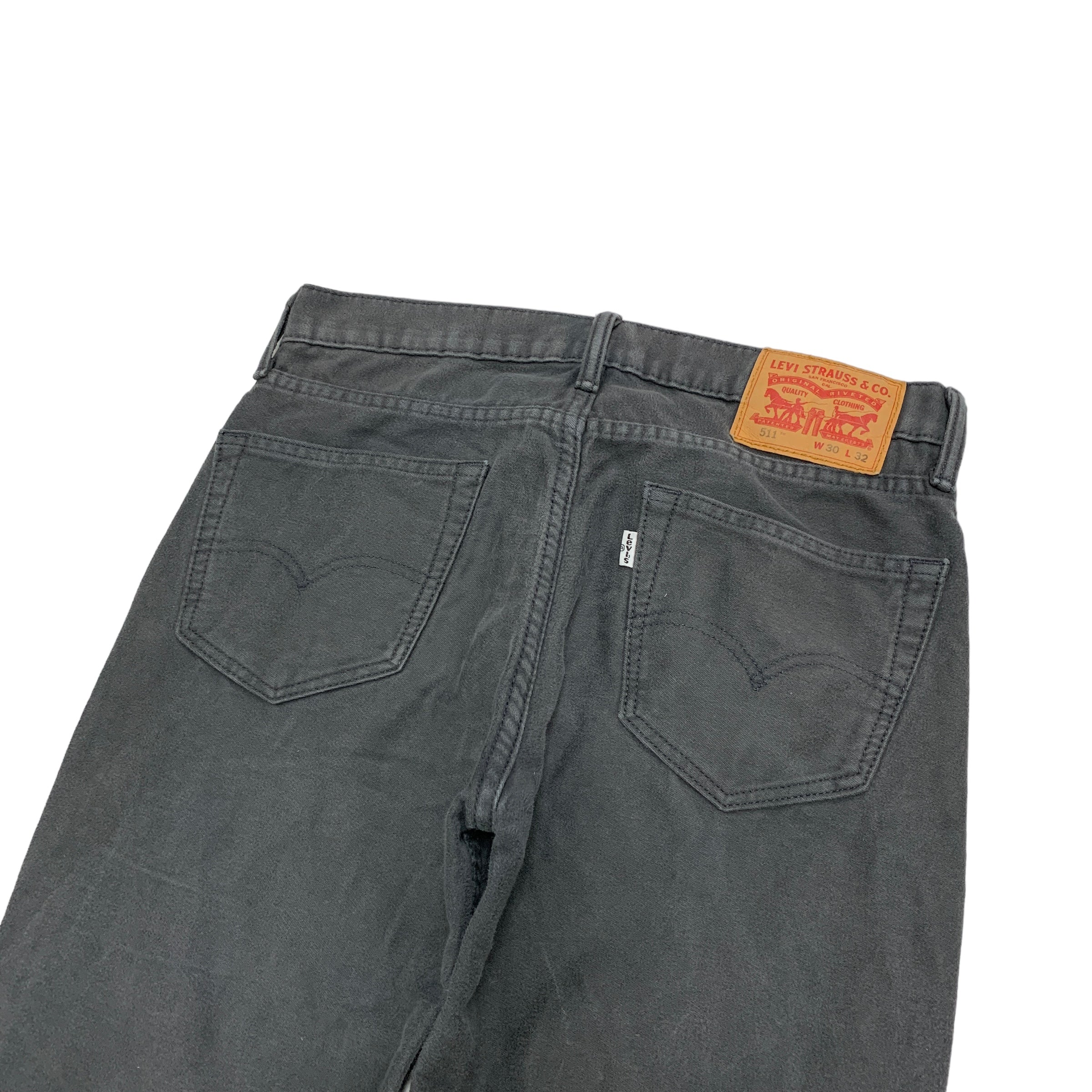 Levis 511 Trousers W30 L32 Mens Grey Slim Fit Cotton Pants