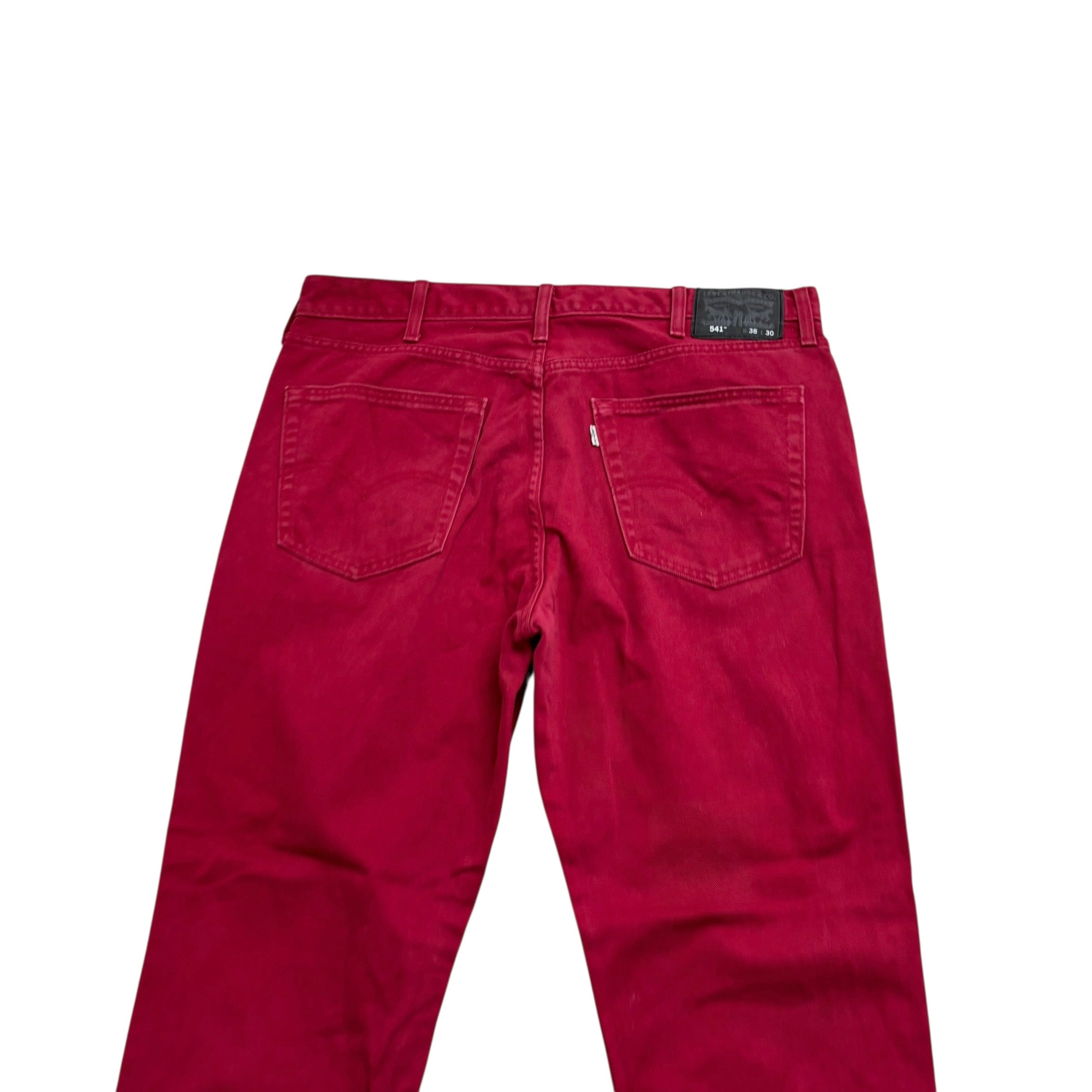 Levis 541 Jeans W38 L30 Mens Red Athletic Tapered Fit Denim