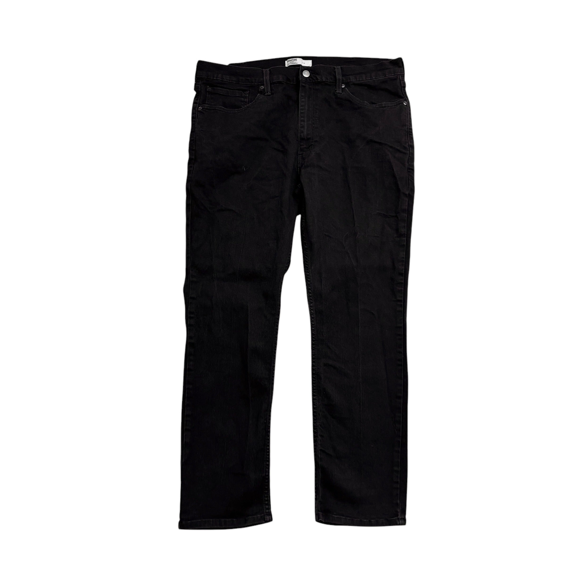 Levis Signature Jeans W38 L29 Mens Black Slim Fit Stretch Denim (E)