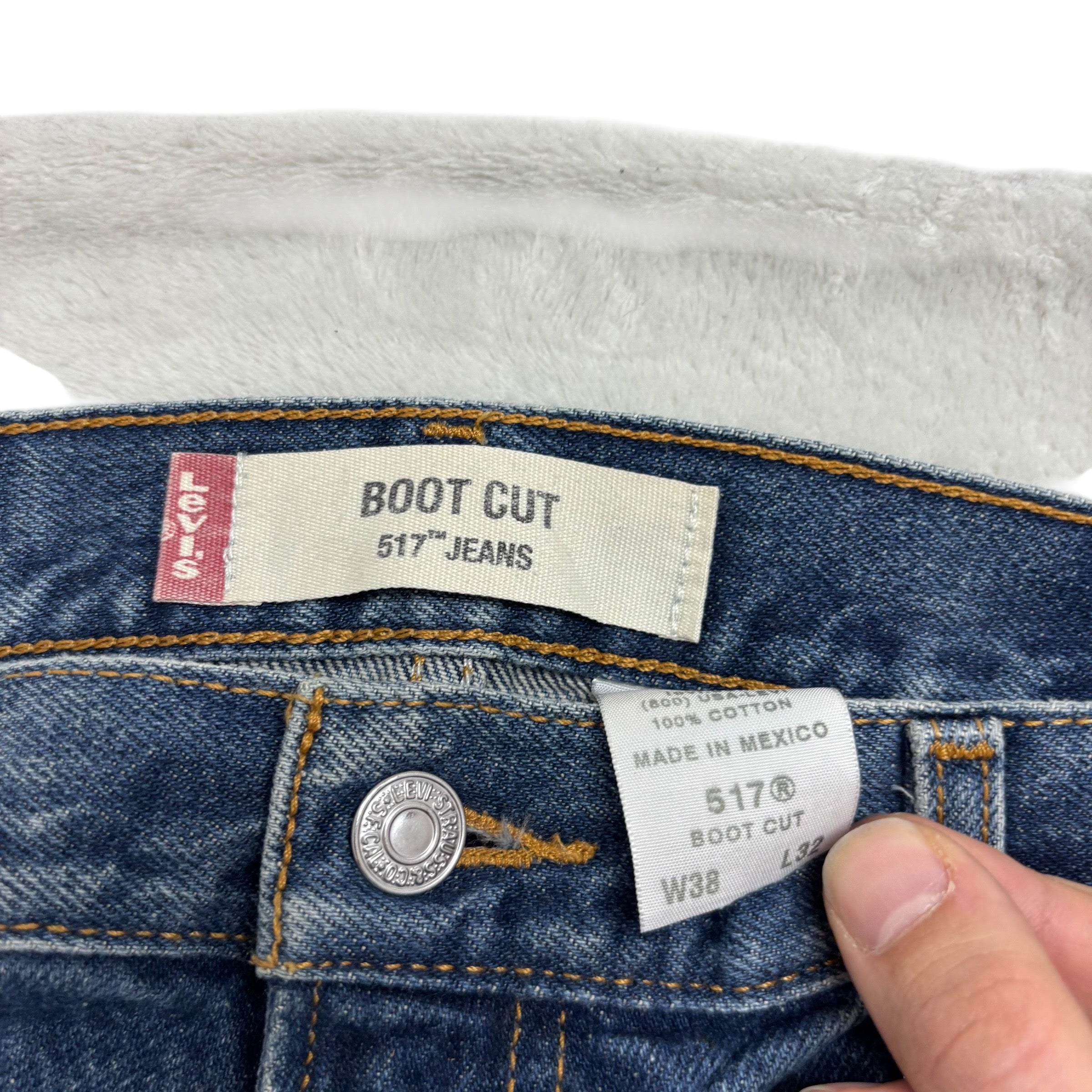 Levis 517 Jeans W38 L32 Mens Mid Blue Regular Bootcut Fit Vintage Denim