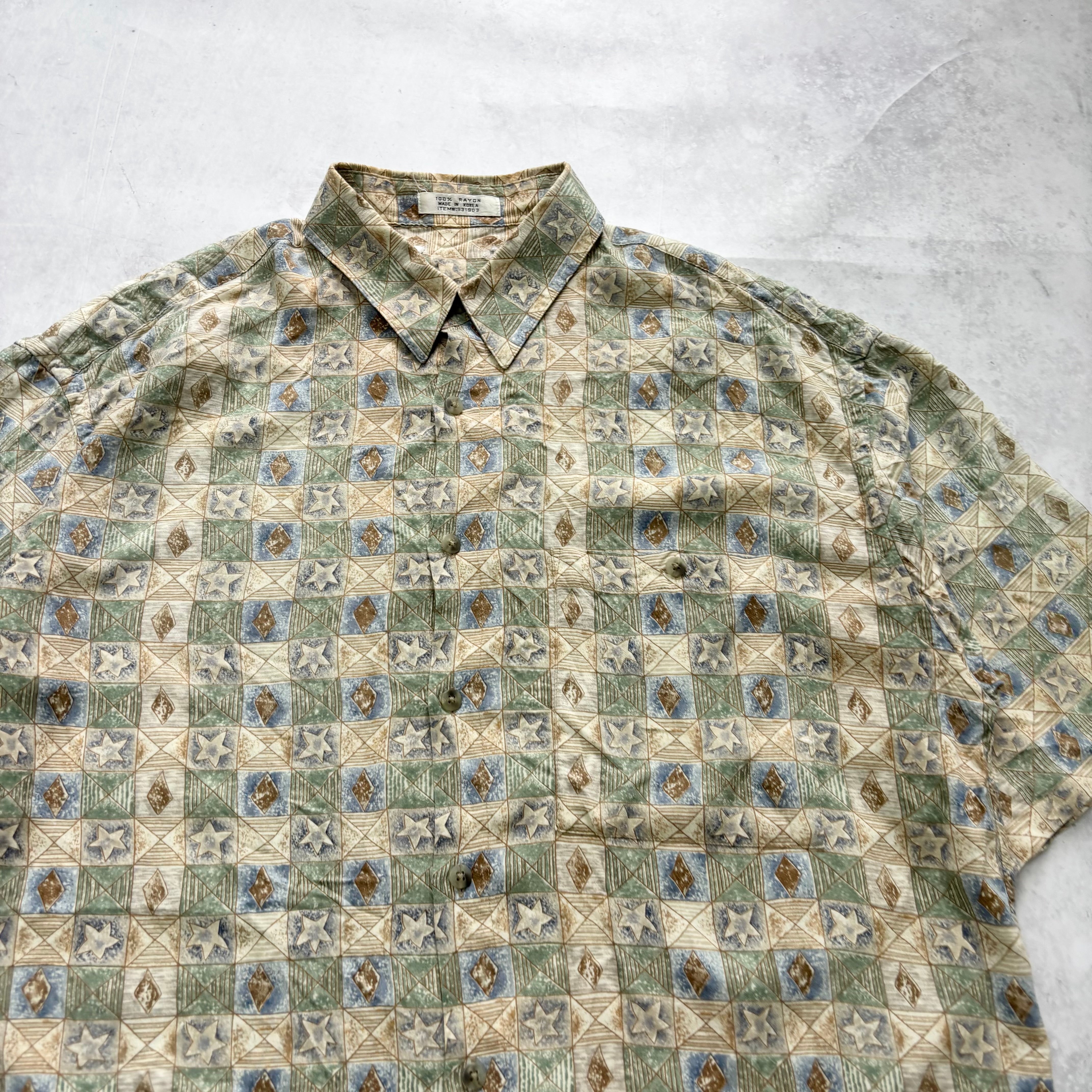 Vintage Hawaiian Shirt Mens Large Floral Aloha Short Sleeve Rayon (E)