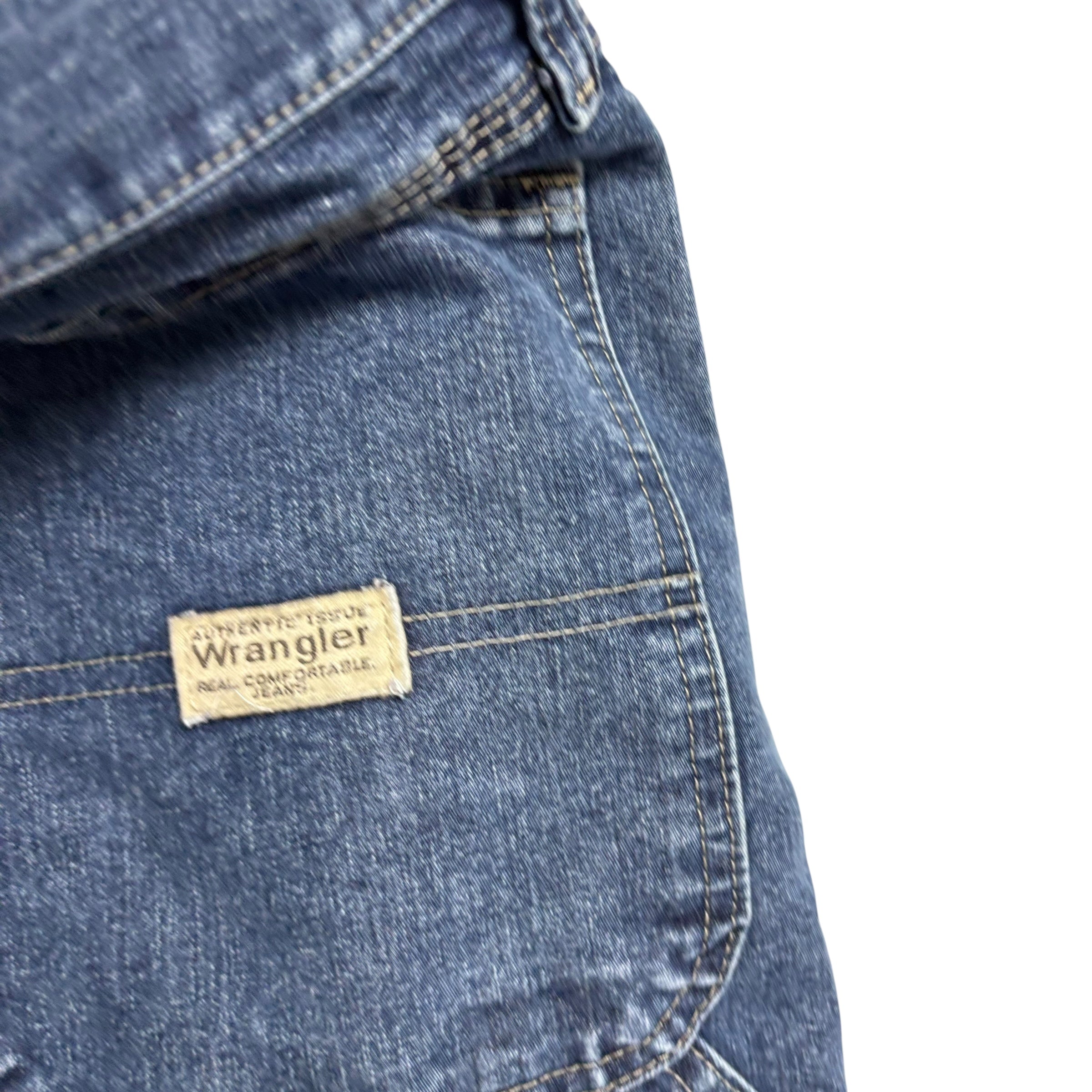 Wrangler Carpenter Jeans W46 L30 Mens Dark Blue Baggy Relaxed Fit Denim (E)