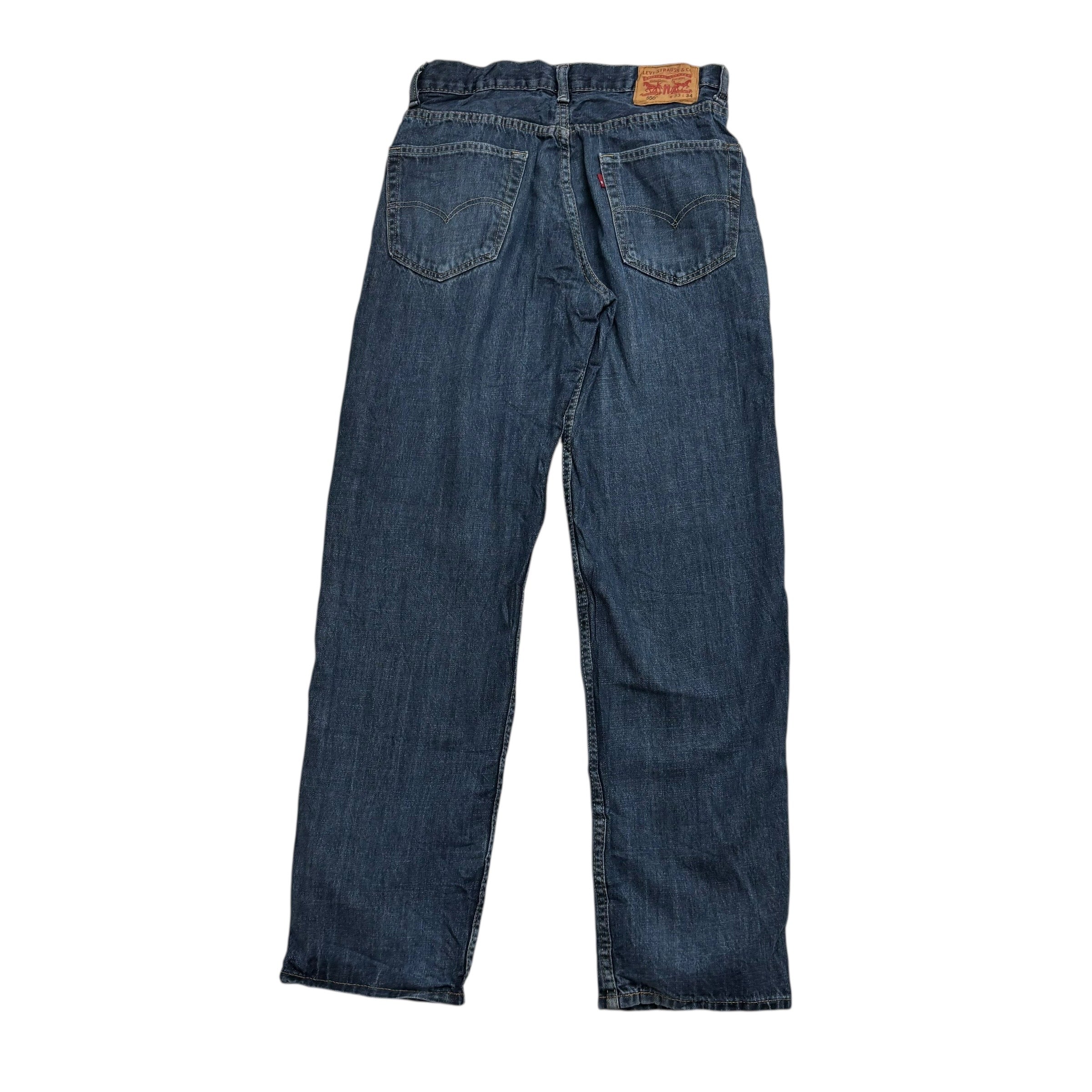 Levis 550 Jeans W32 L34 Mens Dark Blue Baggy Relaxed Straight Fit Denim (E)