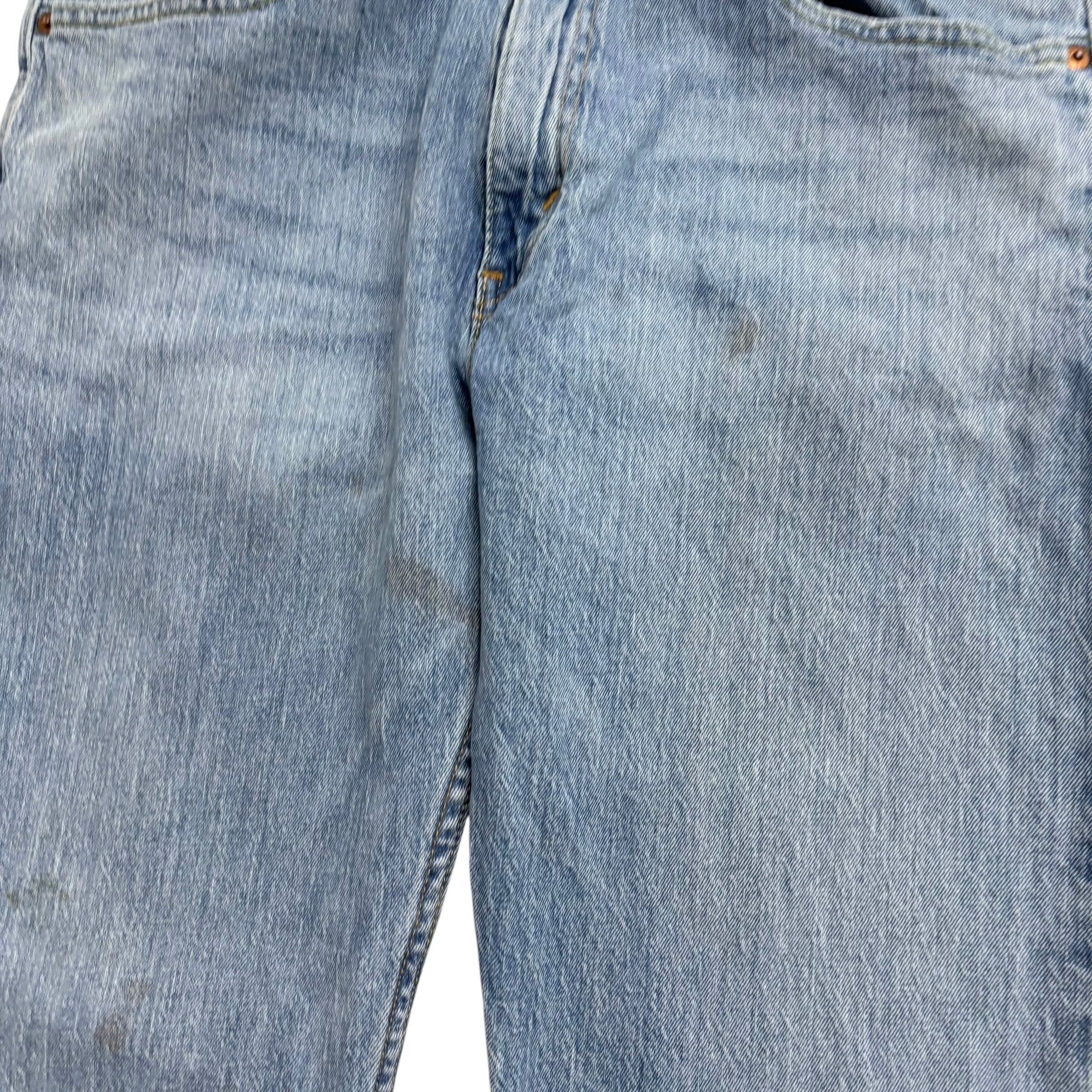 Levis 505 Jeans W34 L34 Mens Light Blue Regular Straight Fit Stretch Denim (F)