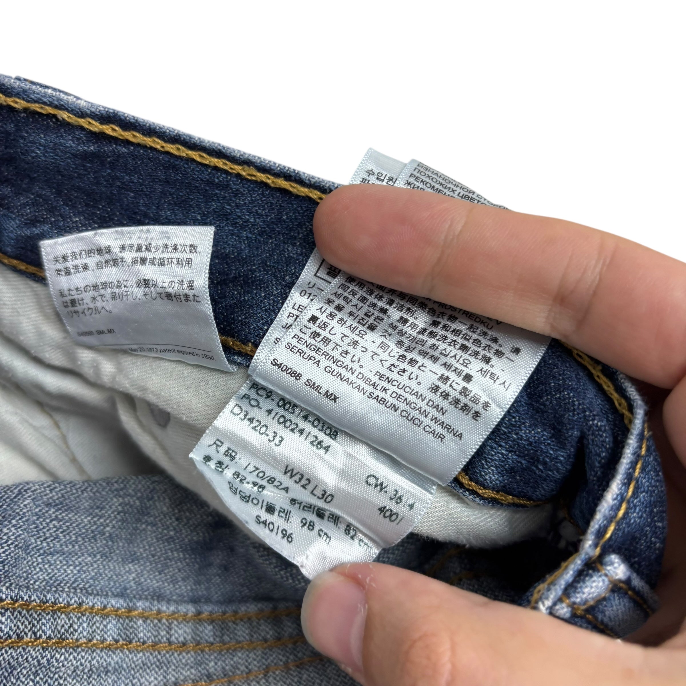 Levis 514 Jeans W32 L30 Mens Mid Blue Regular Straight Fit Stretch Denim (E)