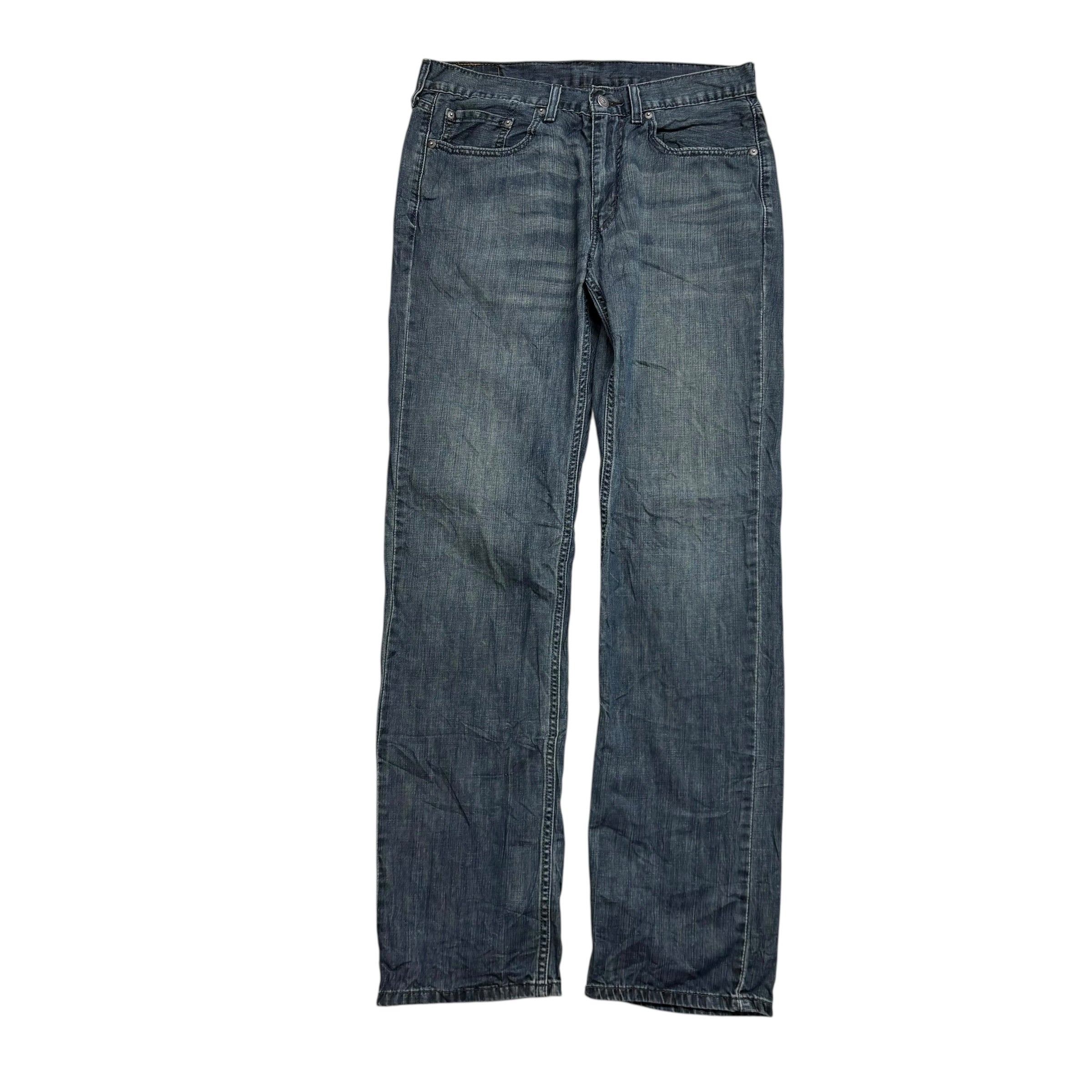 Levis 514 Jeans W32 L34 Mens Dark Blue Regular Straight Fit Denim (E)