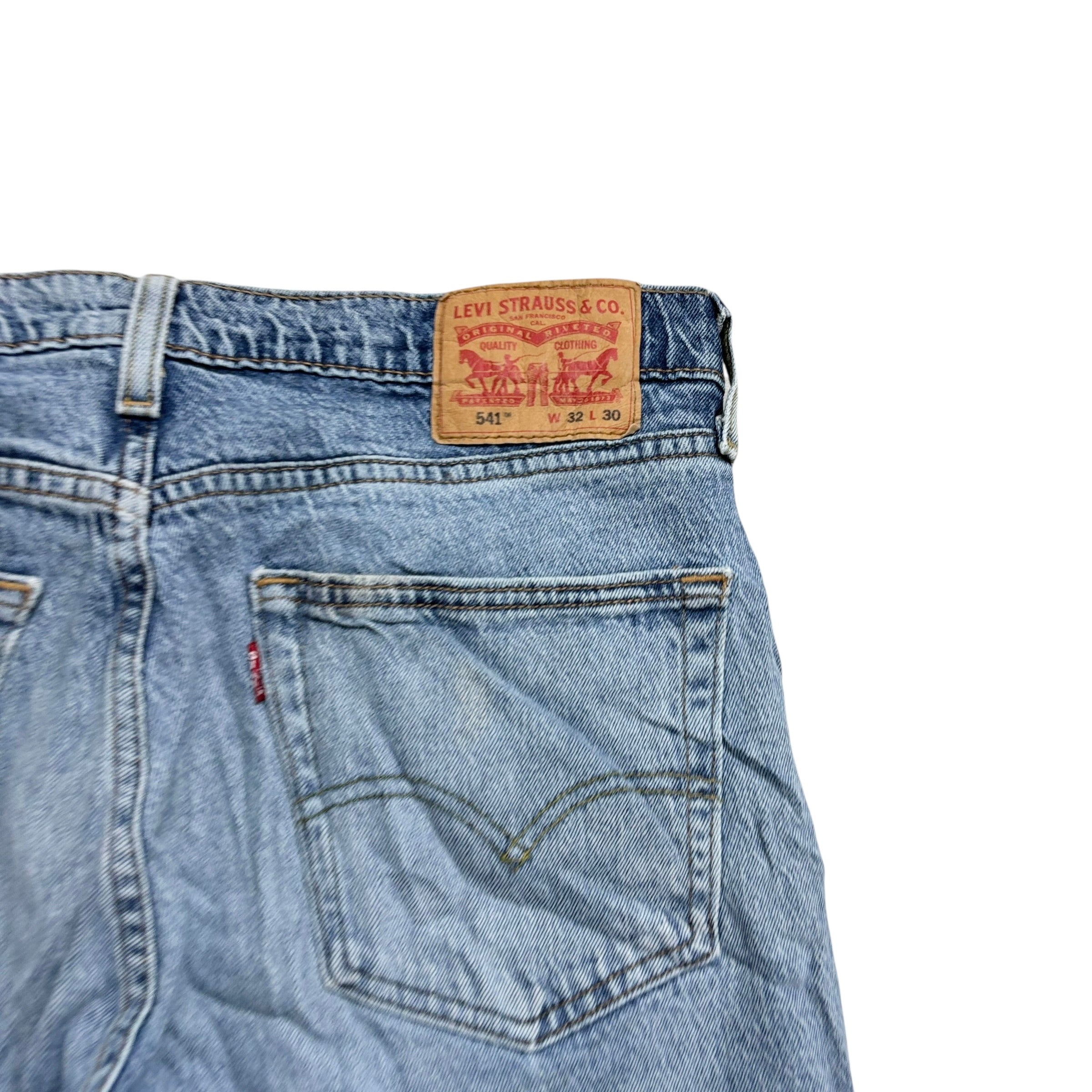 Levis 541 Jeans W32 L30 Mens Light Blue Athletic Tapered Fit Stretch Denim