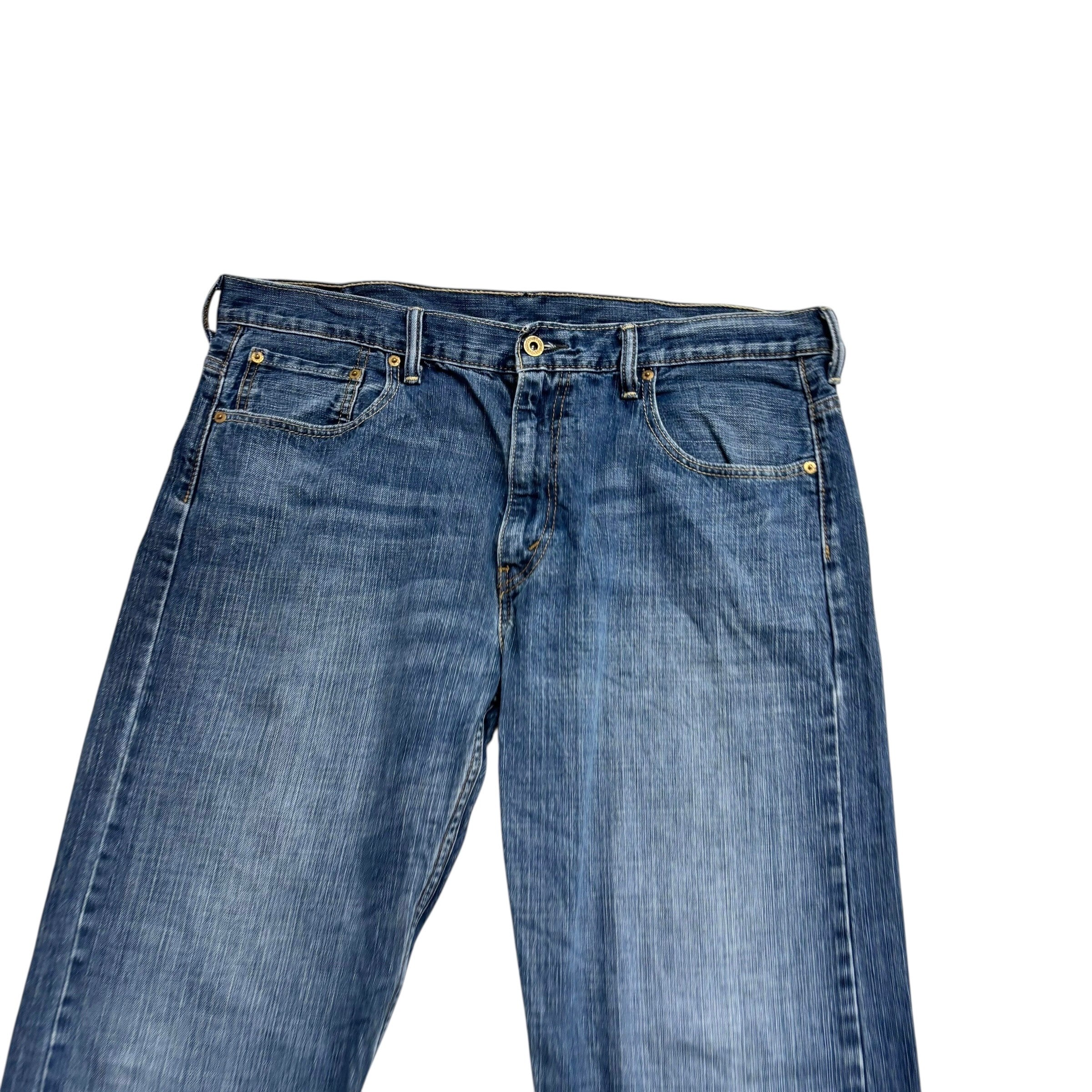 Levis 569 Jeans W36 L30 Mens Mid Blue Baggy Relaxed Straight Vintage Denim (E)