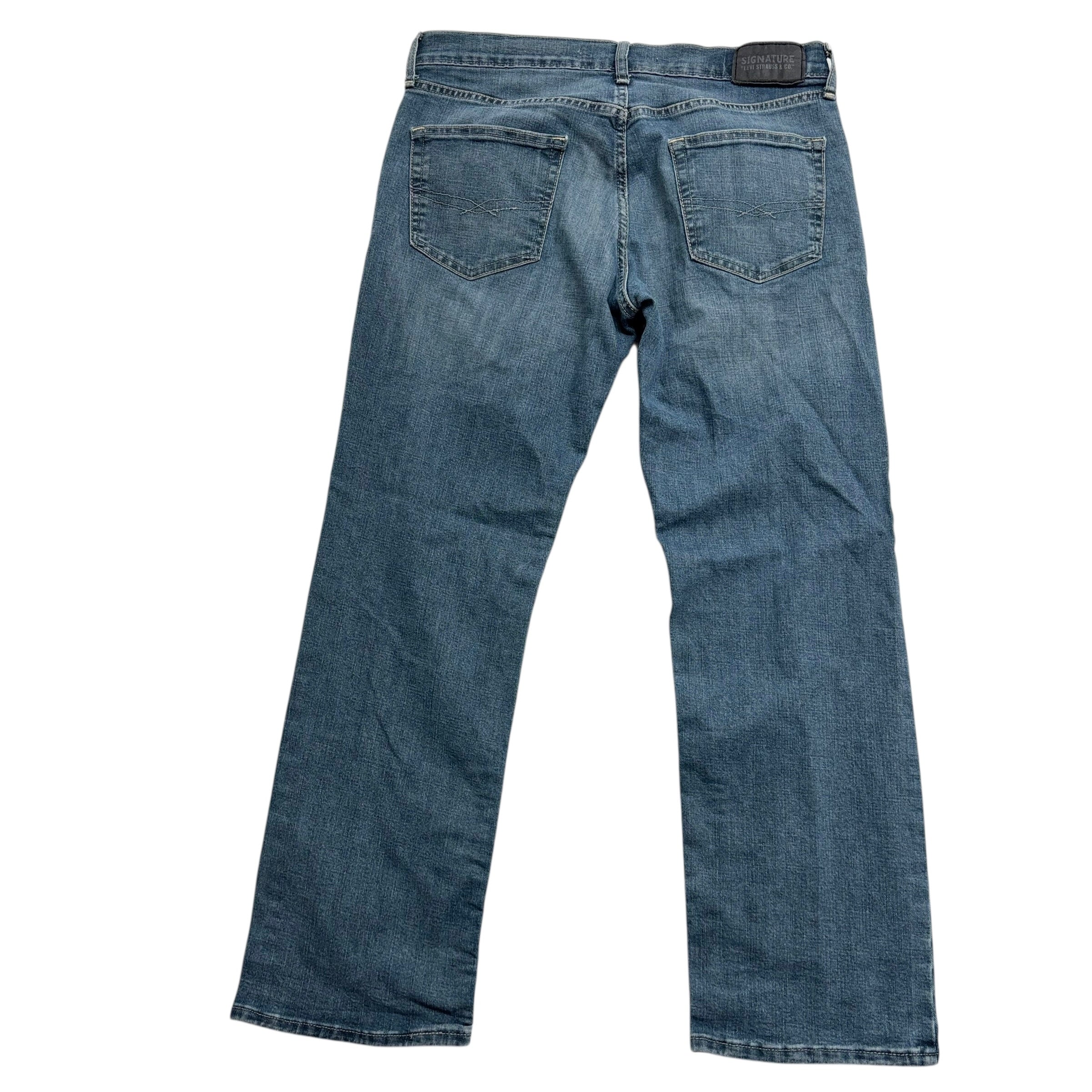 Levis Signature Jeans W33 L30 Mens Dark Blue Relaxed Straight Fit Stretch Denim
