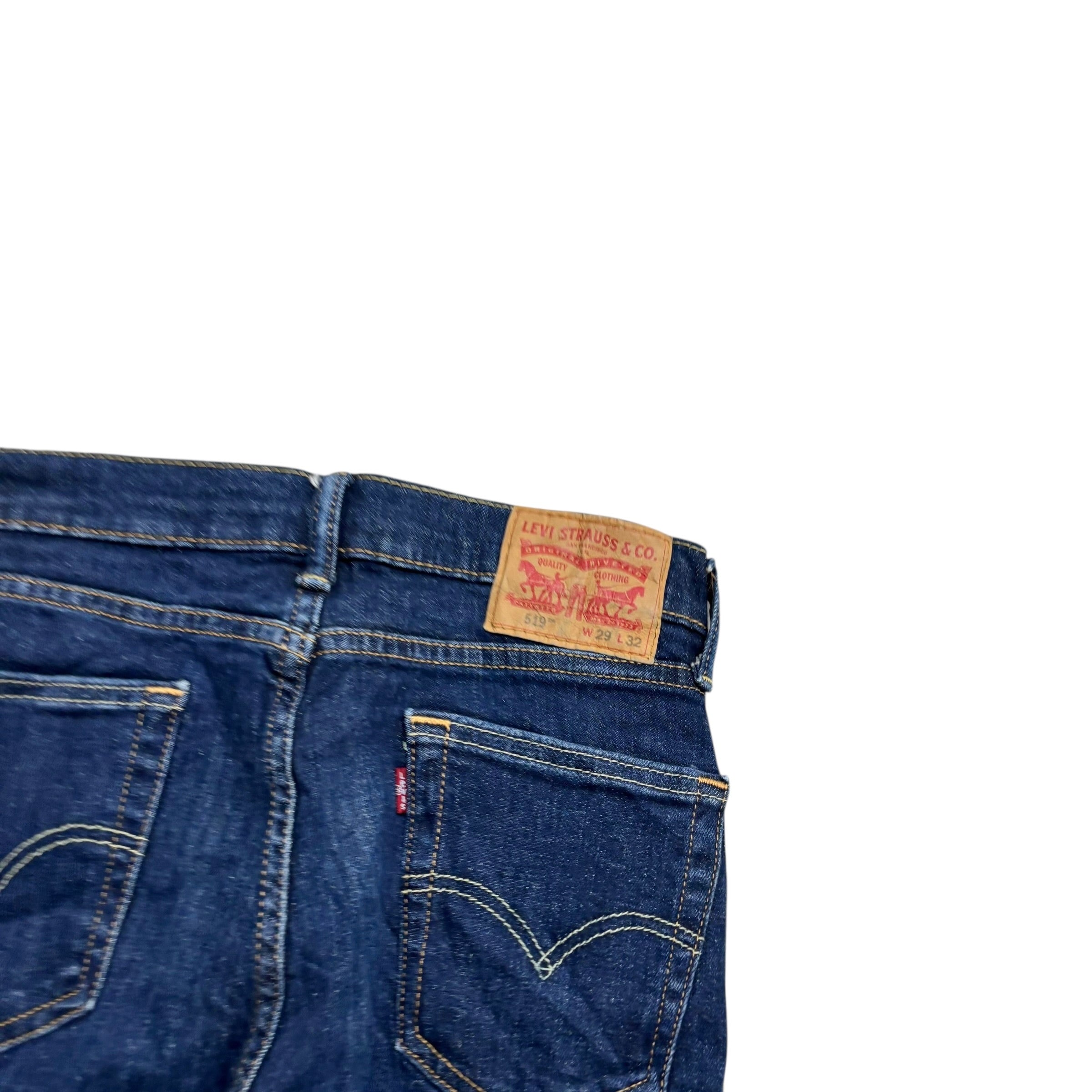 Levis 519 Jeans W27 L32 Mens Dark Blue Super Skinny Fit Stretch Denim (E)