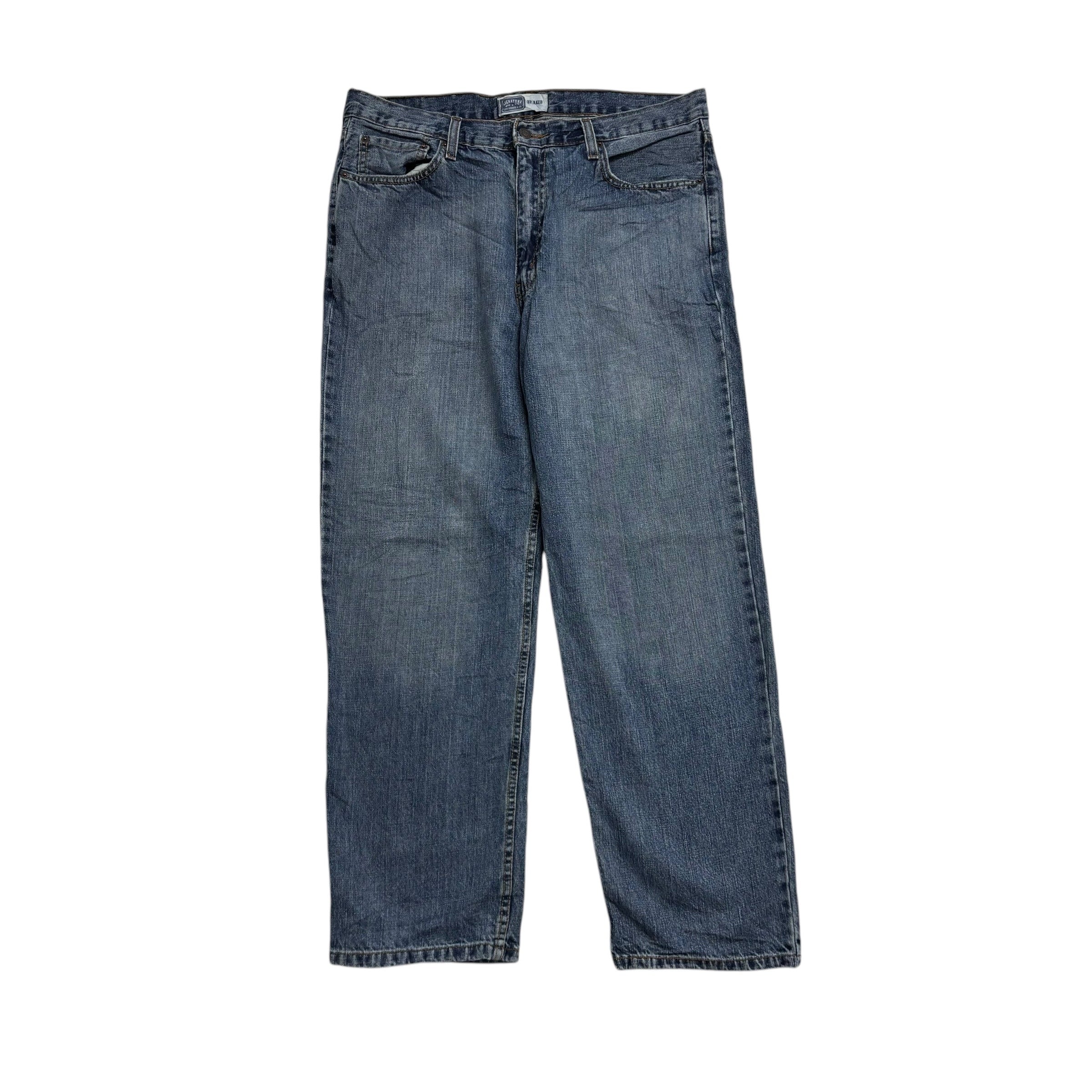 Levis Signature Jeans W36 L30 Mens Mid Blue Relaxed Straight Fit Vintage Denim