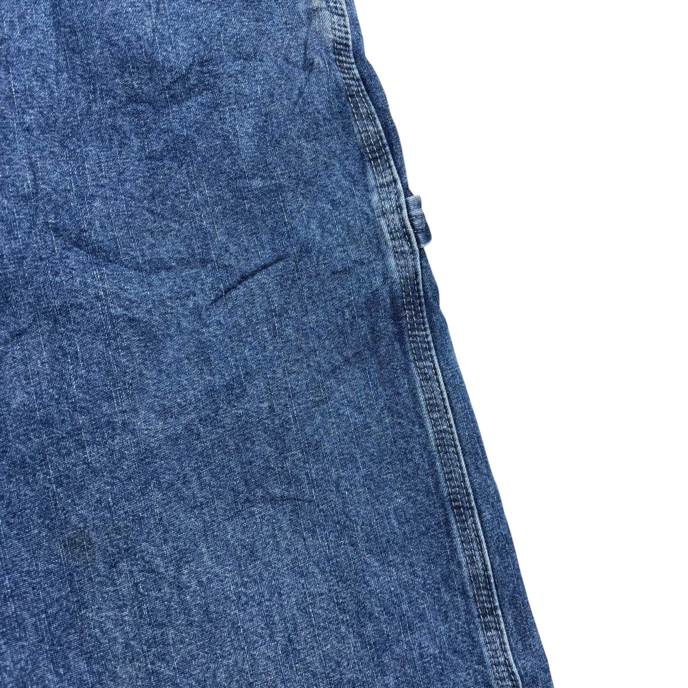 Wrangler Carpenter Jeans W46 L30 Mens Mid Blue Relaxed Straight Fit Denim