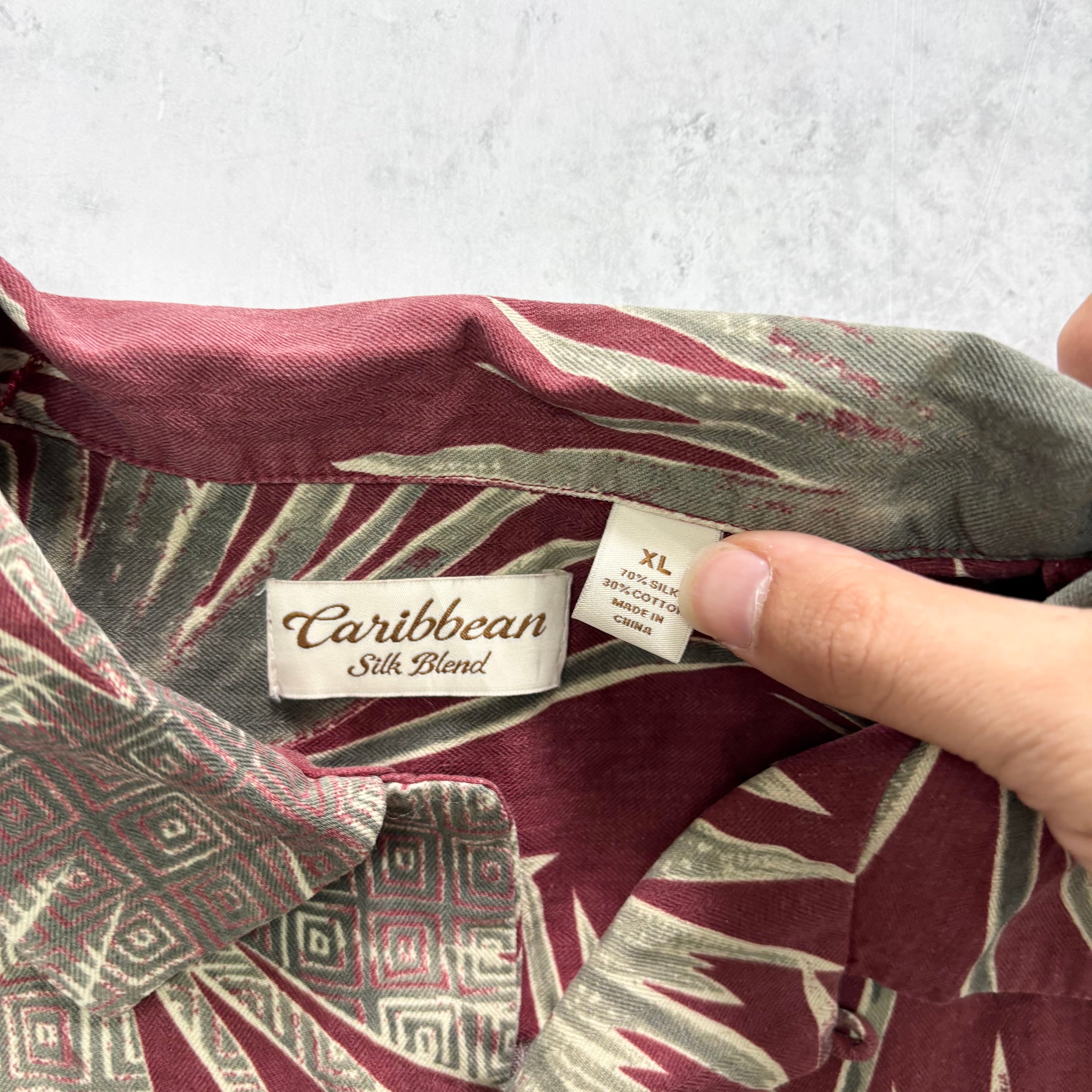 Vintage Hawaiian Shirt Mens XL Red Floral Aloha Short Sleeve Silk (E)