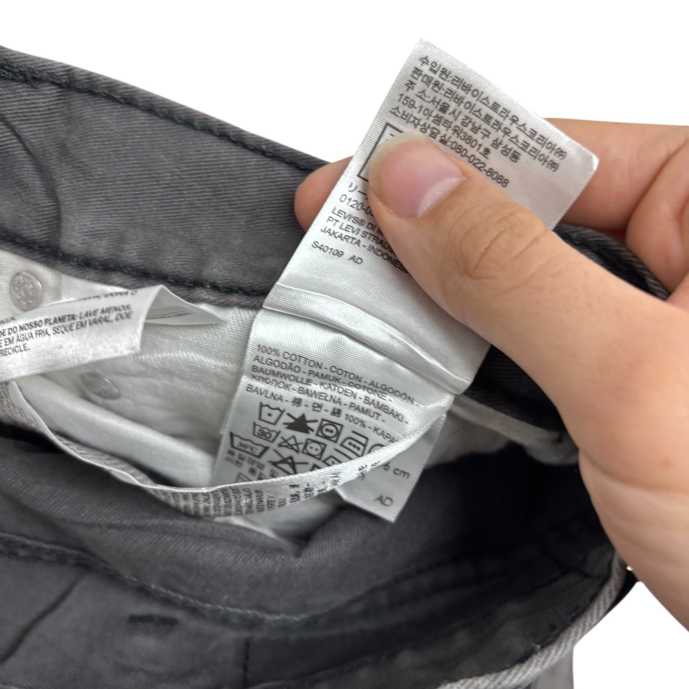 Levis 514 Trousers W38 L32 Mens Grey Regular Straight Fit Pants