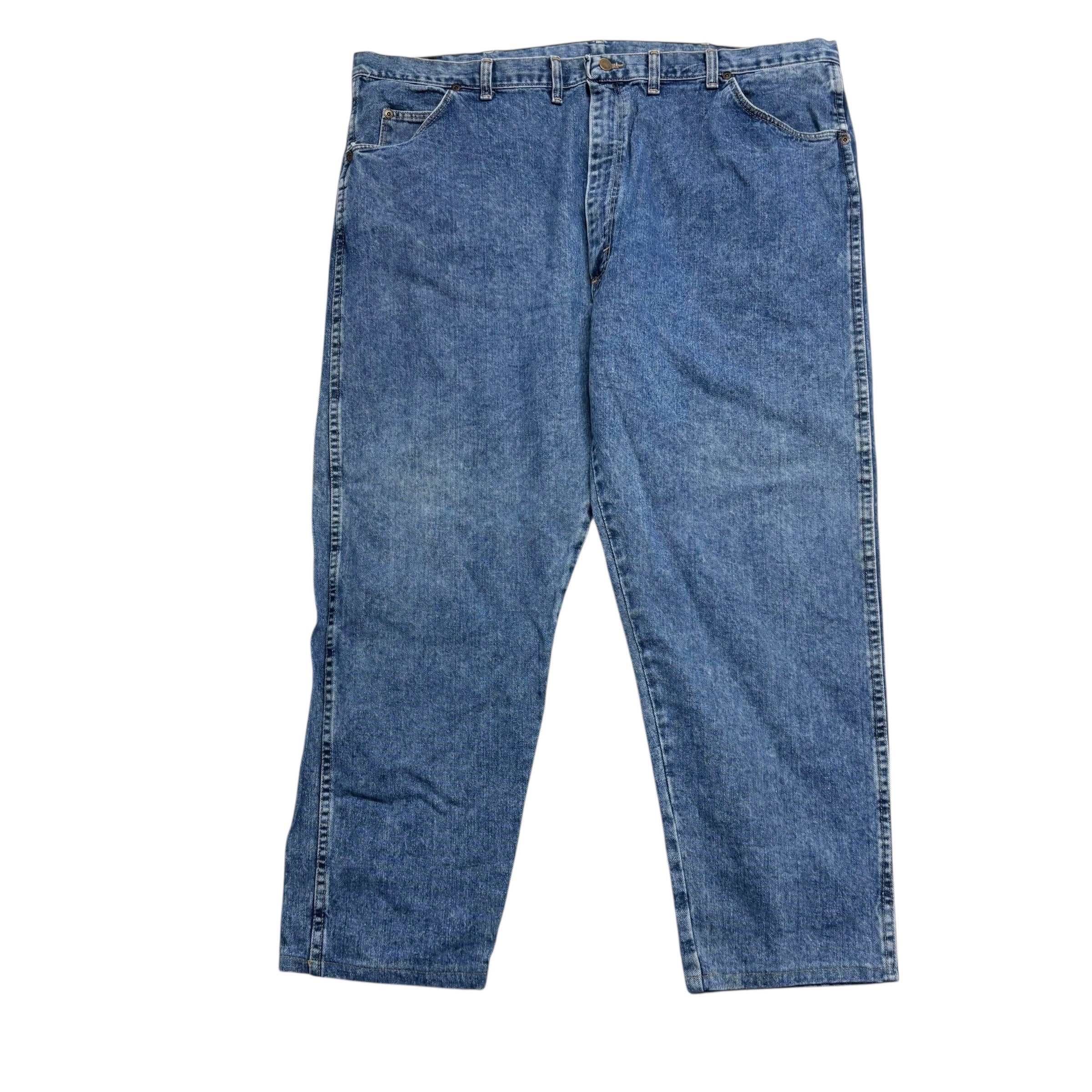 Wrangler Jeans W46 L28 Mens Mid Blue Relaxed Tapered Fit Vintage Denim