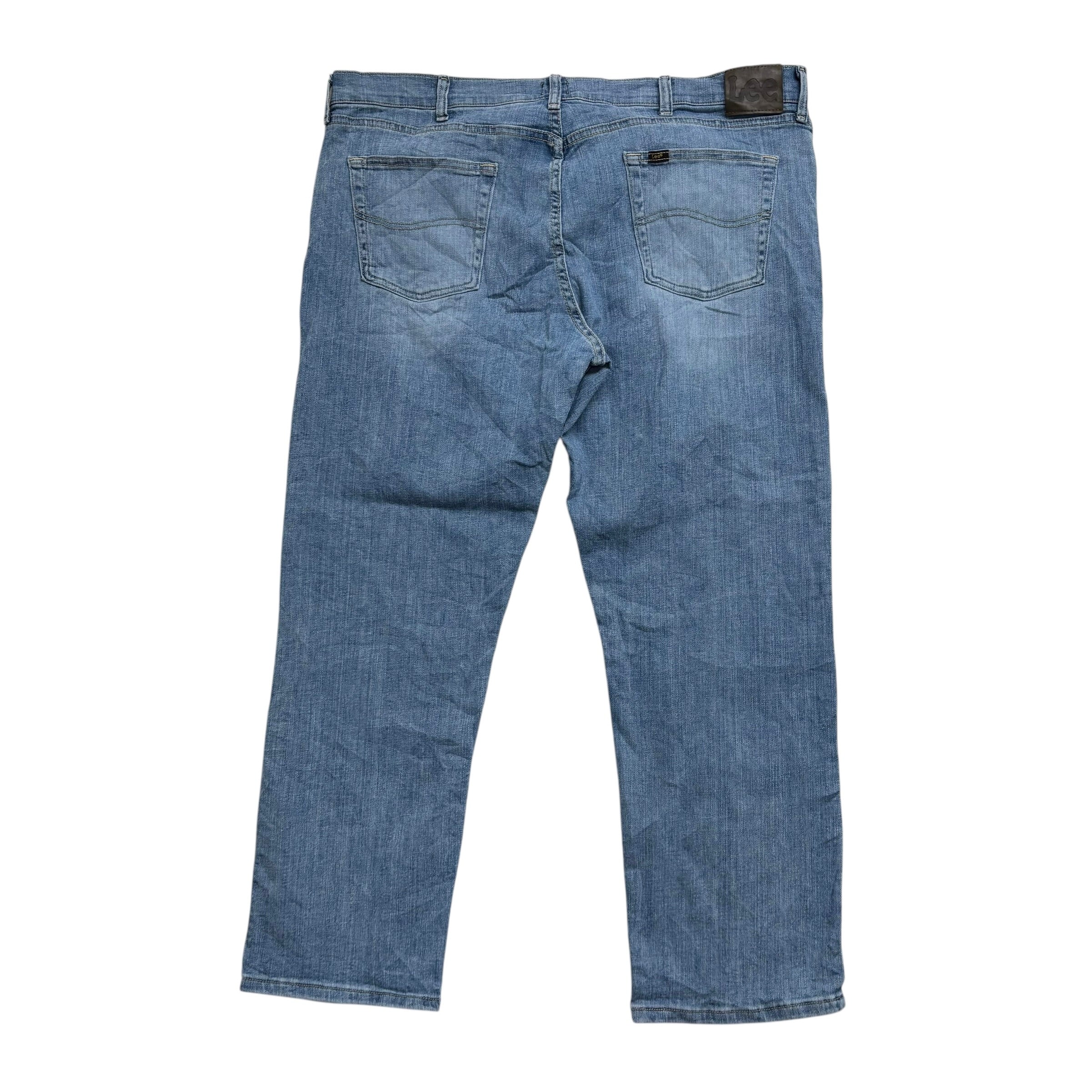 Lee Jeans W42 L29 Mens Light Blue Regular Straight Fit Stretch Denim (E)