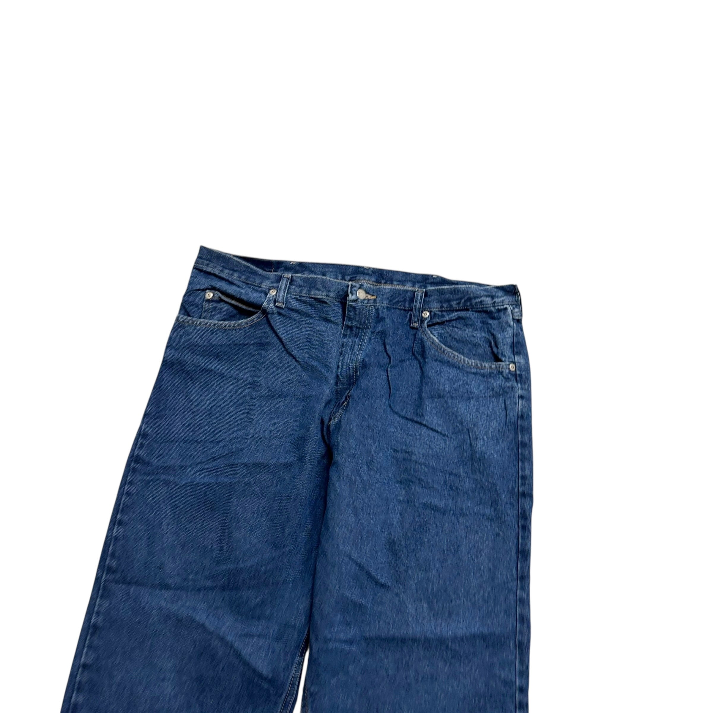 Wrangler Jeans W38 L28 Mens Dark Blue Relaxed Straight Fit Vintage Denim (E)