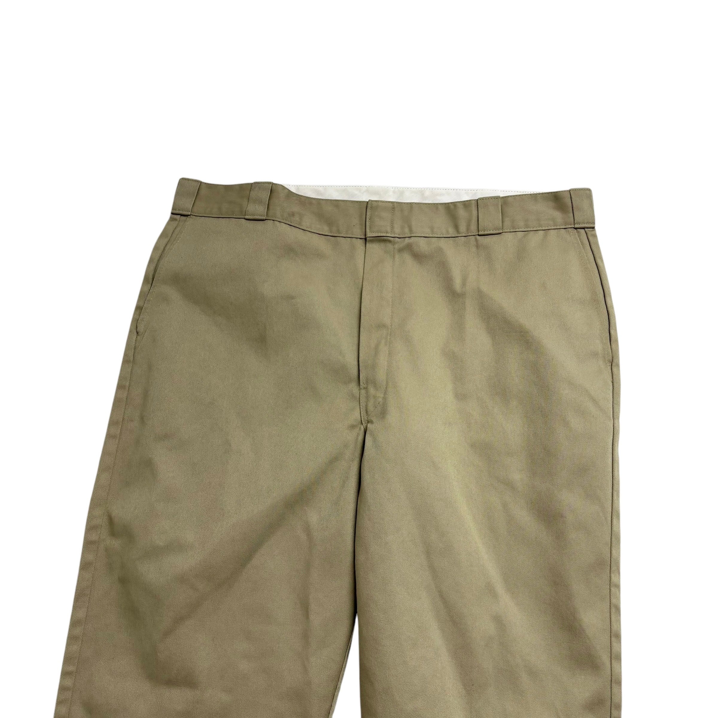 Dickies 874 Trousers W42 L32 Mens Beige Pants Original Straight Fit Workwear