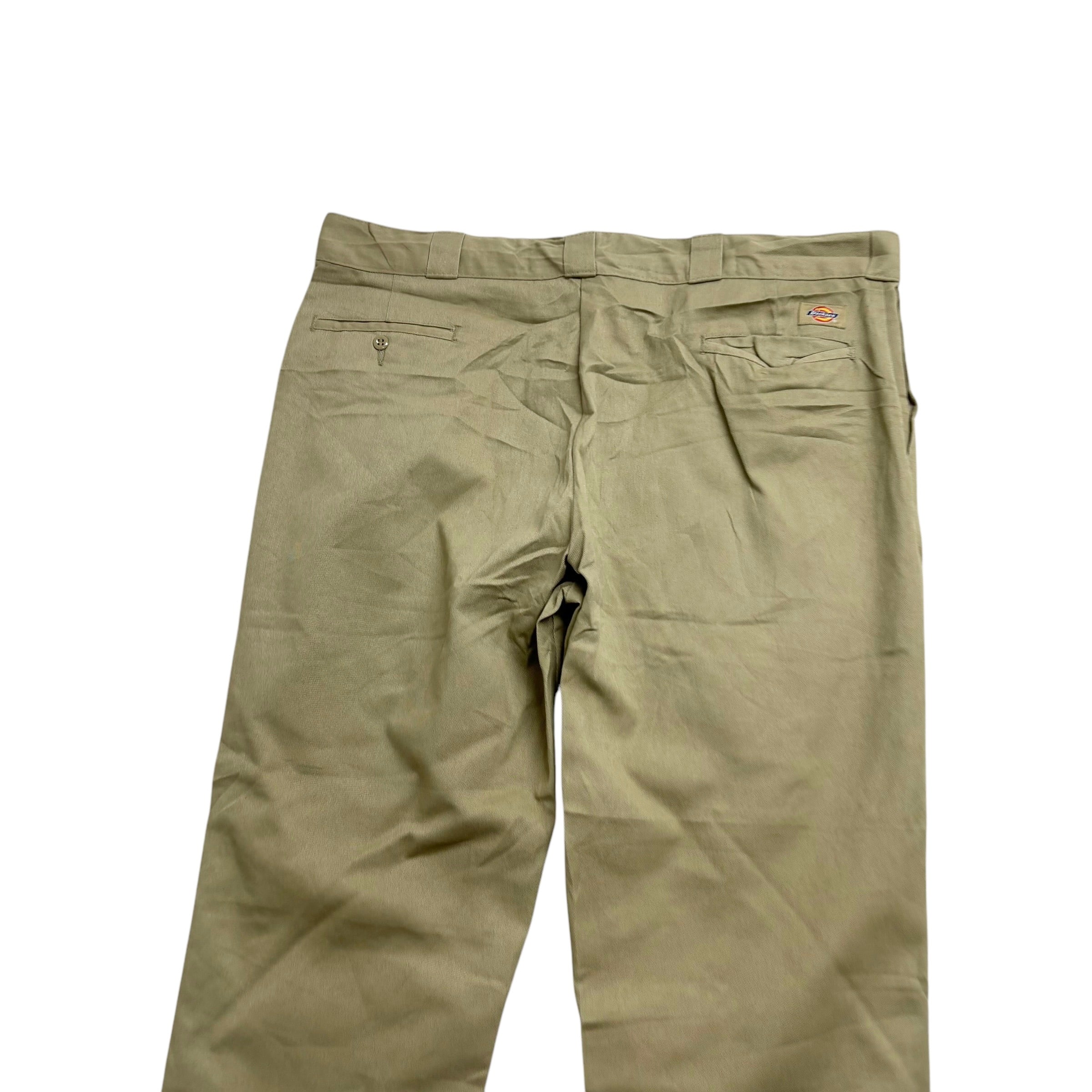 Dickies 874 Trousers W42 L30 Mens Beige Khaki Pants Original Fit Workwear