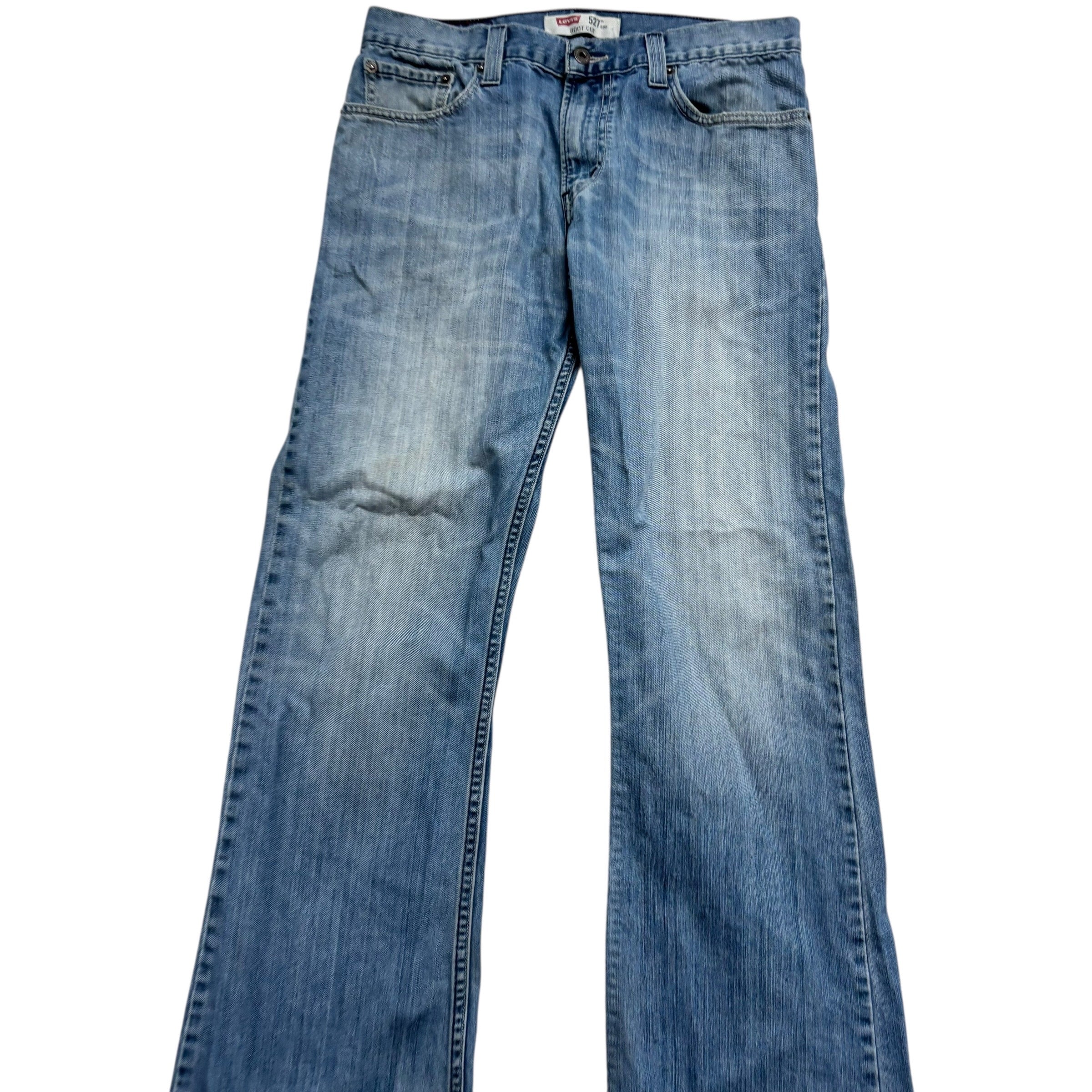 Levis 527 Jeans W32 L32 Mens Mid Blue Regular Bootcut Fit Vintage Denim (F)