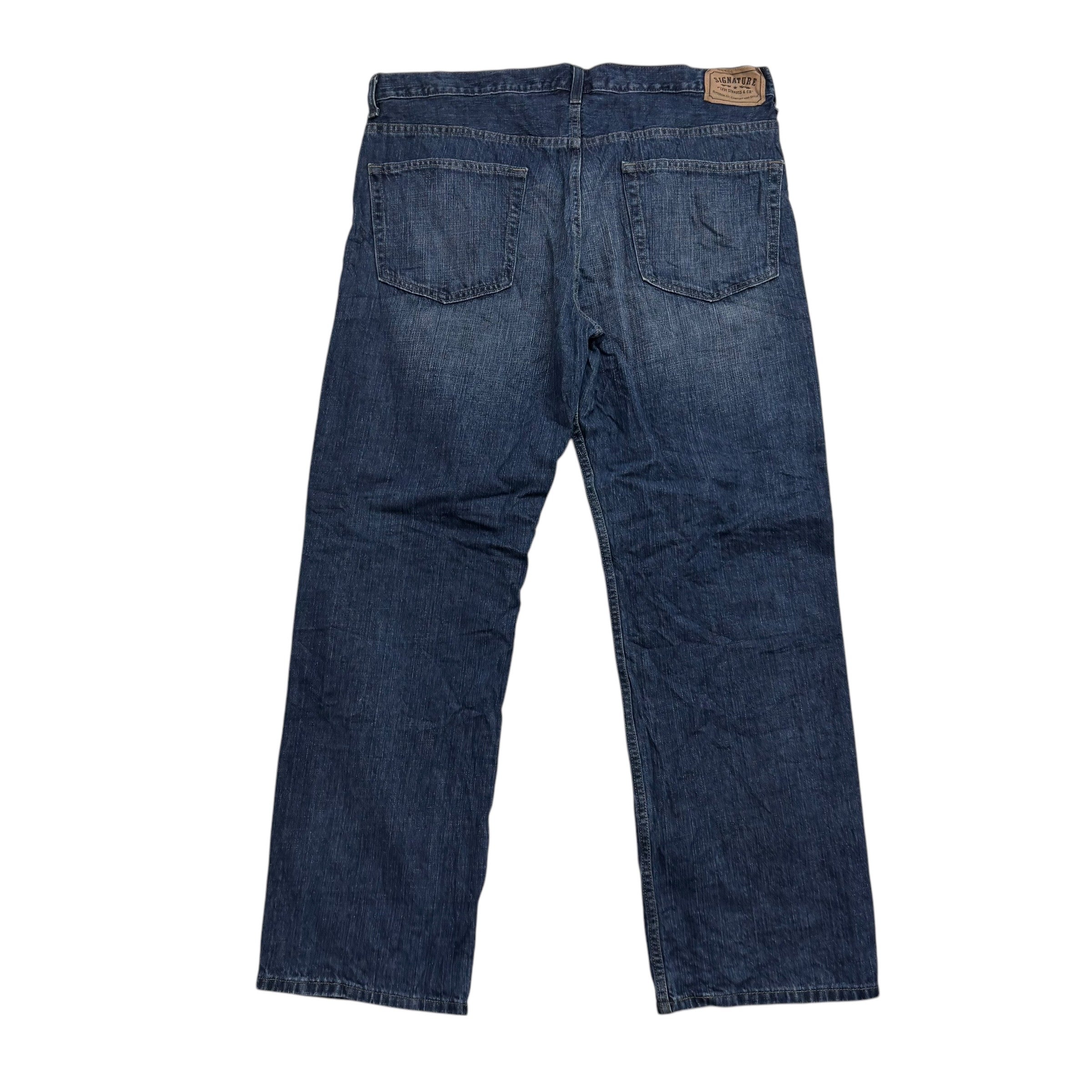Levis Signature Jeans W38 L32 Mens Dark Blue Regular Straight Fit Vintage (E)
