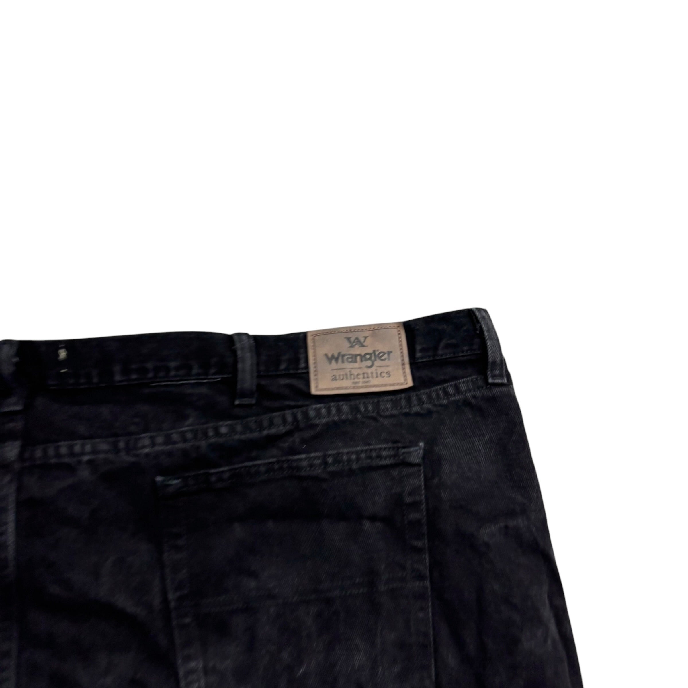 Wrangler Jeans W56 L30 Mens Black Relaxed Straight Fit Denim (E)