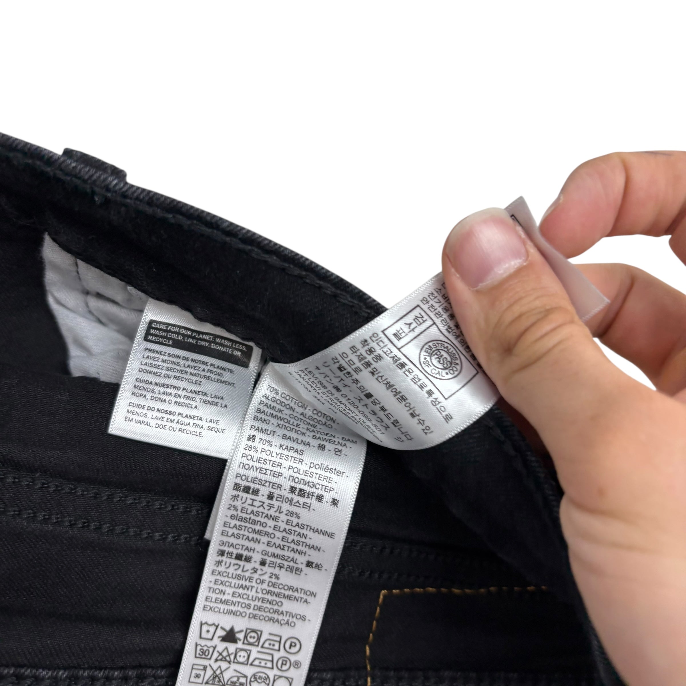 Levis 506 Jeans W40 L32 Mens Black Regular Straight Fit Stretch Denim (E)